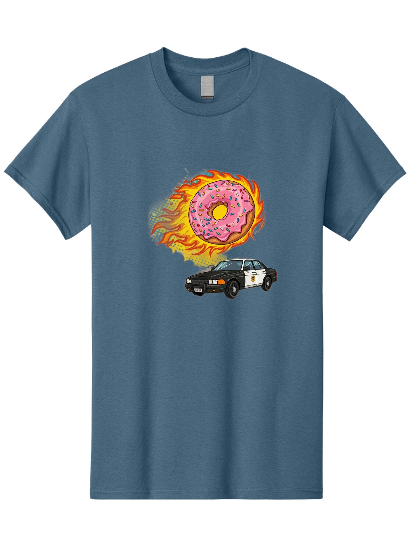 Police-Car-Donut Men'S Graphic Tee, 100% Cotton, Comfortable Casual Summer Wear, Machine Washable, Vintage Camera, Old Camera, Antique Camera, Black Camera, Classic Photography, Photography Equipment, Nostalgic Device, Film Camera, Camera Art Ban177 14