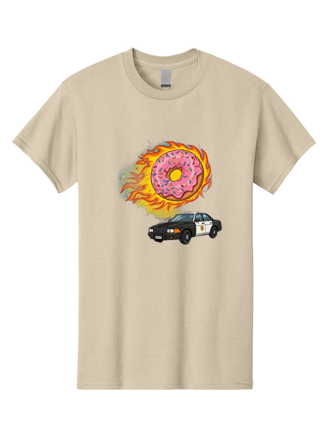 Police-Car-Donut Men'S Graphic Tee, 100% Cotton, Comfortable Casual Summer Wear, Machine Washable, Vintage Camera, Old Camera, Antique Camera, Black Camera, Classic Photography, Photography Equipment, Nostalgic Device, Film Camera, Camera Art Ban177 15
