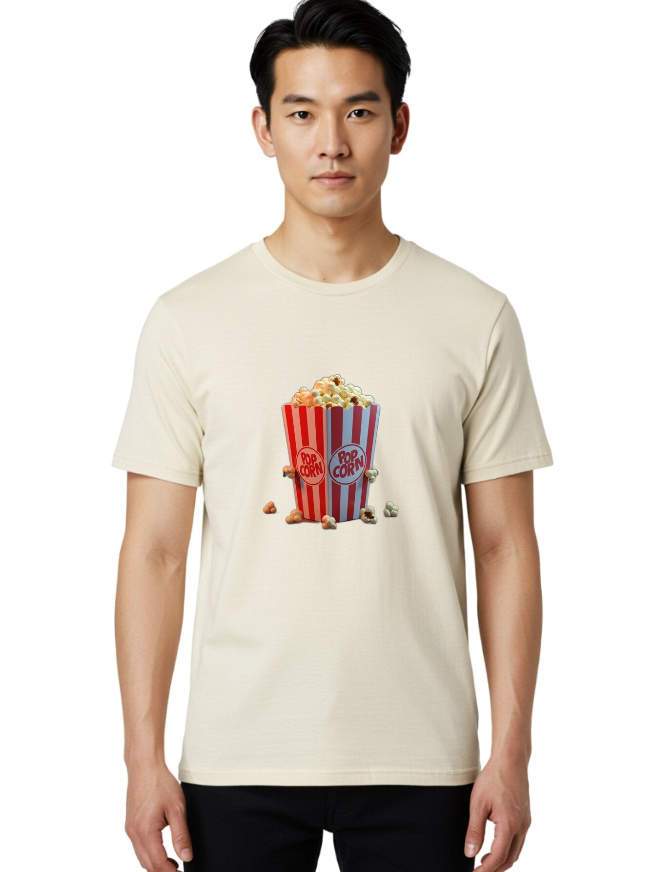 Pop-Corn-3 Men'S Graphic Tee, 100% Cotton, Comfortable Casual Summer Wear, Machine Washable, Vintage Camera, Old Camera, Antique Camera, Black Camera, Classic Photography, Photography Equipment, Nostalgic Device, Film Camera, Camera Art Ban185 23