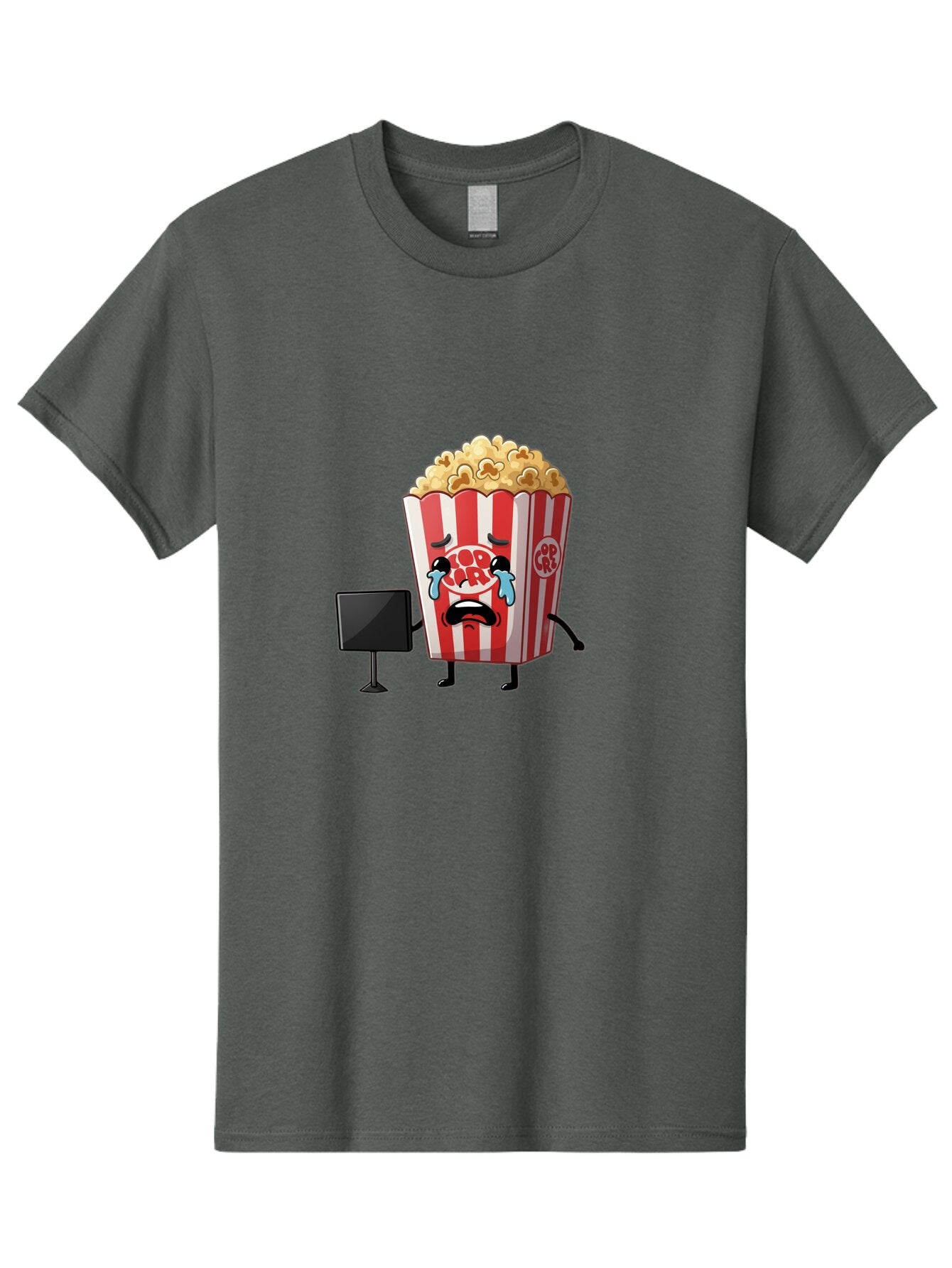 Pop-Corn-4 Men'S Graphic Tee, 100% Cotton, Comfortable Casual Summer Wear, Machine Washable, Vintage Camera, Old Camera, Antique Camera, Black Camera, Classic Photography, Photography Equipment, Nostalgic Device, Film Camera, Camera Art Ban186