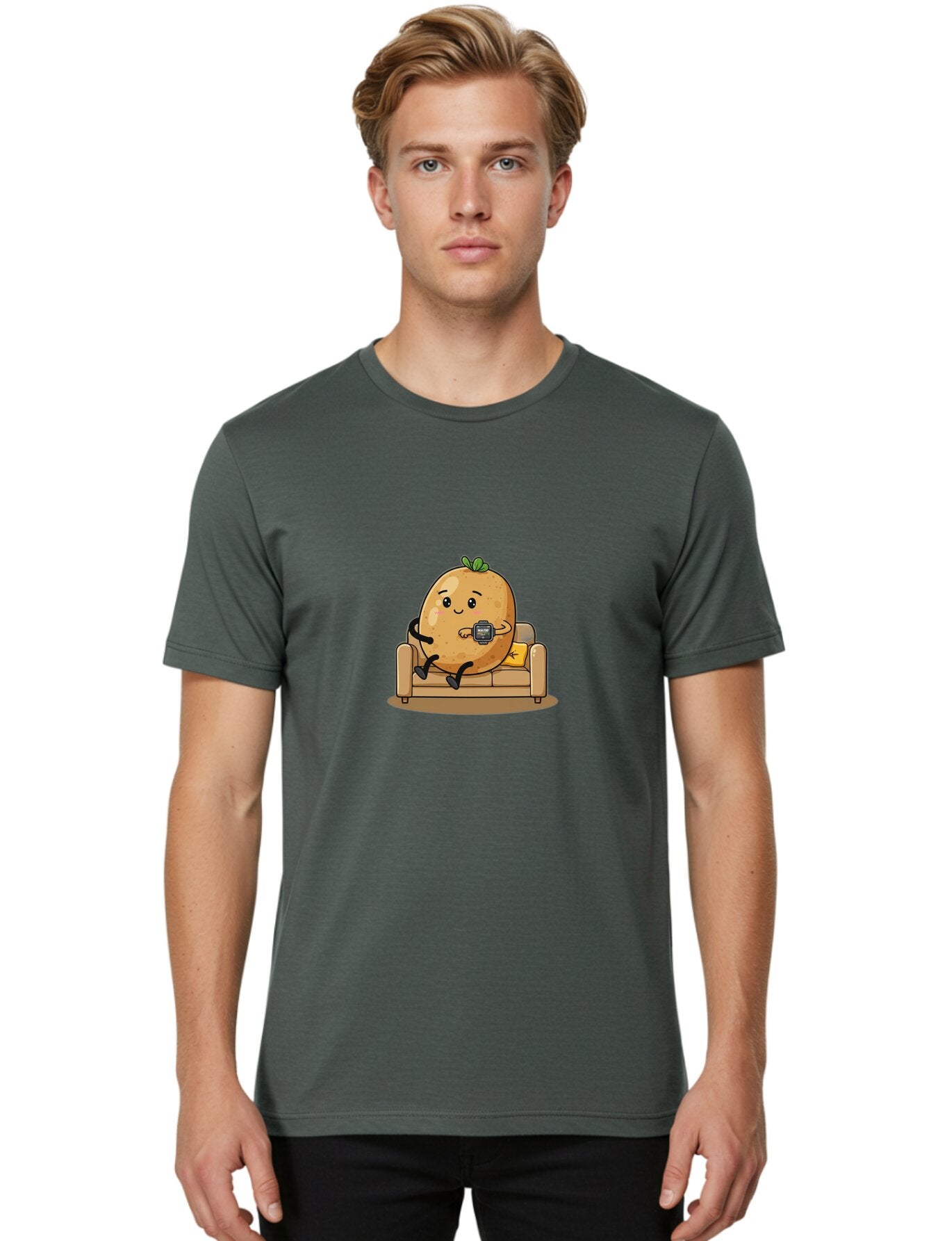 Potato-On-Couch-1 Men'S Graphic Tee, 100% Cotton, Comfortable Casual Summer Wear, Machine Washable, Vintage Camera, Old Camera, Antique Camera, Black Camera, Classic Photography, Photography Equipment, Nostalgic Device, Film Camera, Camera Art Ban196 19