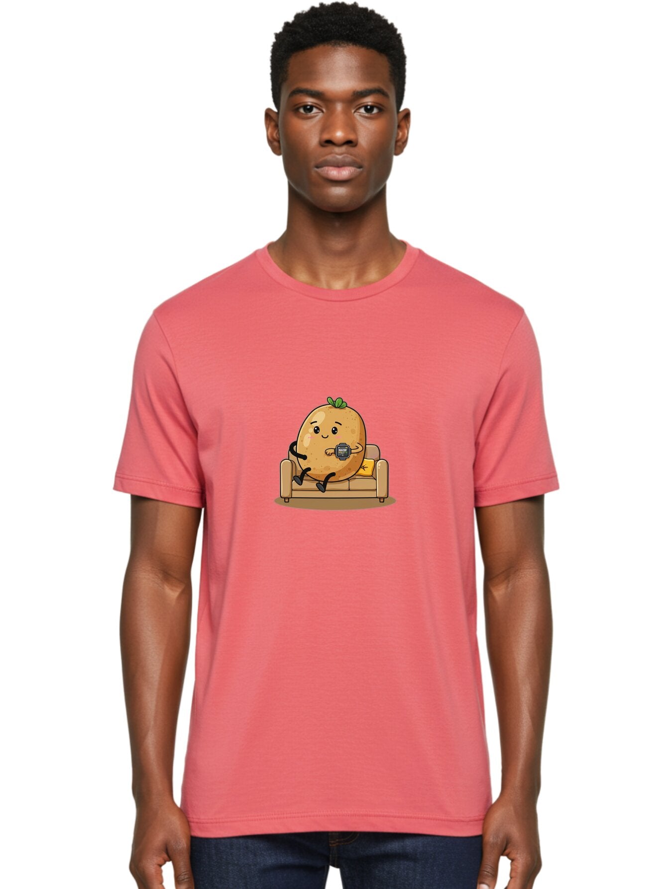 Potato-On-Couch-1 Men'S Graphic Tee, 100% Cotton, Comfortable Casual Summer Wear, Machine Washable, Vintage Camera, Old Camera, Antique Camera, Black Camera, Classic Photography, Photography Equipment, Nostalgic Device, Film Camera, Camera Art Ban196 27