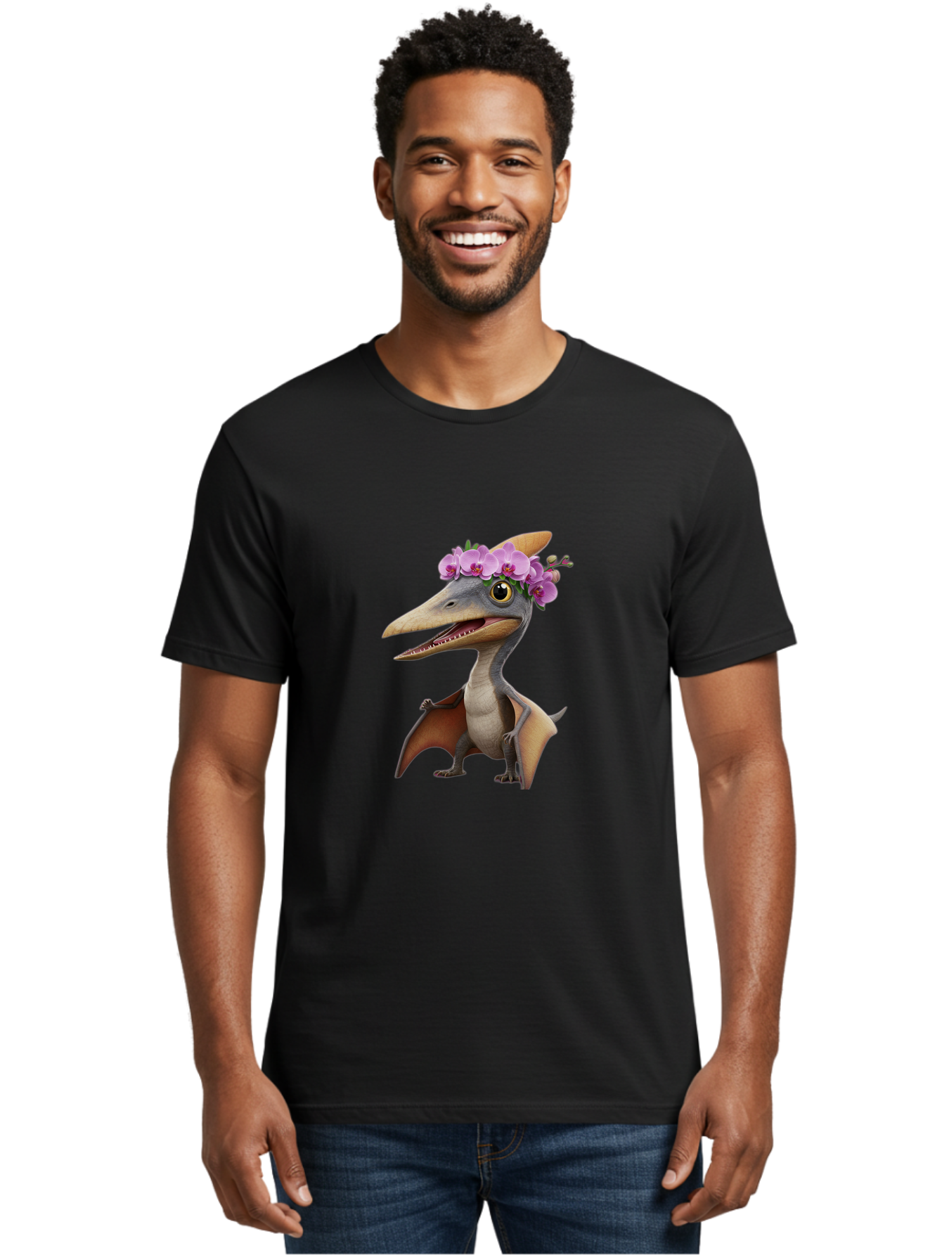 Pterodactyl-With-Flowers Men'S Graphic Tee, 100% Cotton, Comfortable Casual Summer Wear, Machine Washable, Vintage Camera, Old Camera, Antique Camera, Black Camera, Classic Photography, Photography Equipment, Nostalgic Device, Film Camera, Ban208 22