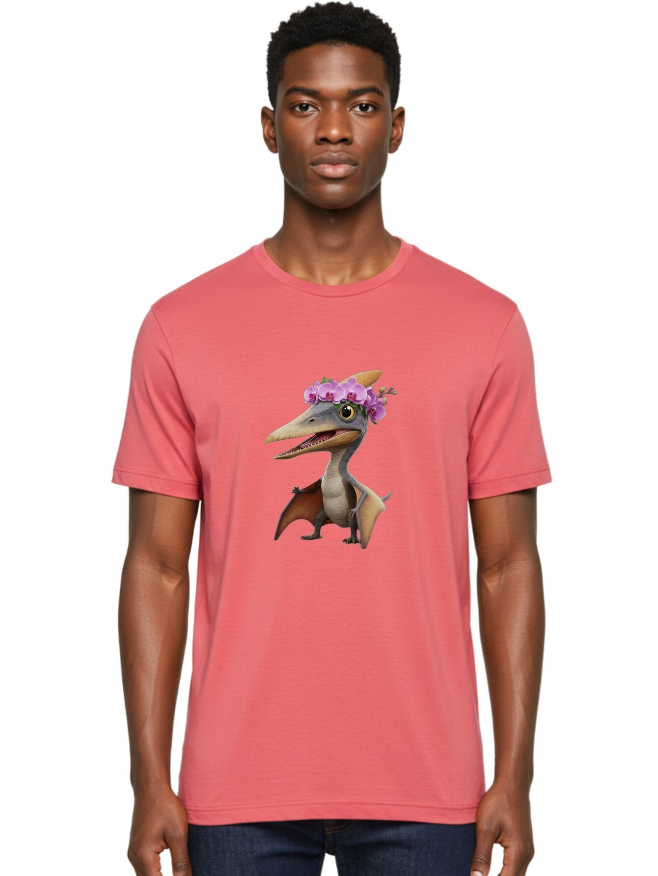 Pterodactyl-With-Flowers Men'S Graphic Tee, 100% Cotton, Comfortable Casual Summer Wear, Machine Washable, Vintage Camera, Old Camera, Antique Camera, Black Camera, Classic Photography, Photography Equipment, Nostalgic Device, Film Camera, Ban208 30