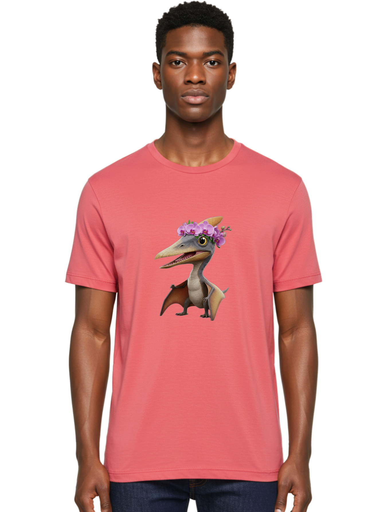 Pterodactyl-With-Flowers Men'S Graphic Tee, 100% Cotton, Comfortable Casual Summer Wear, Machine Washable, Vintage Camera, Old Camera, Antique Camera, Black Camera, Classic Photography, Photography Equipment, Nostalgic Device, Film Camera, Ban208 16