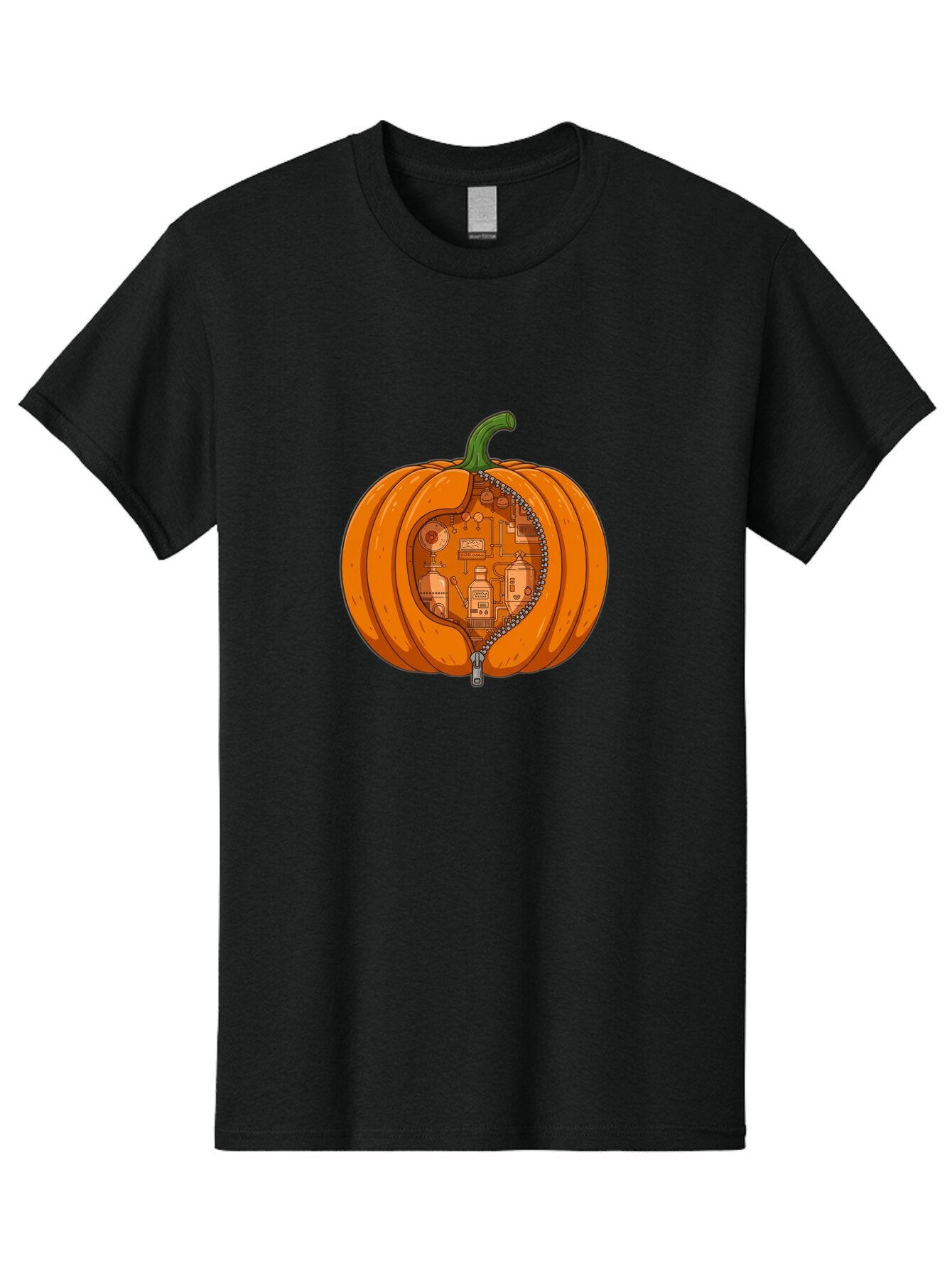 Pumpkin-With-Inner-Mechanisms Men'S Graphic Tee, 100% Cotton, Comfortable Casual Summer Wear, Machine Washable, Vintage Camera, Old Camera, Antique Camera, Black Camera, Classic Photography, Photography Equipment, Nostalgic Device, Ban209 3