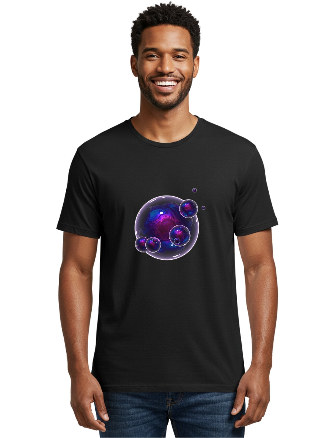 Purple-Bubbles-1 Men'S Graphic Tee, 100% Cotton, Comfortable Casual Summer Wear, Machine Washable, Vintage Camera, Old Camera, Antique Camera, Black Camera, Classic Photography, Photography Equipment, Nostalgic Device, Film Camera, Camera Art Ban213 23
