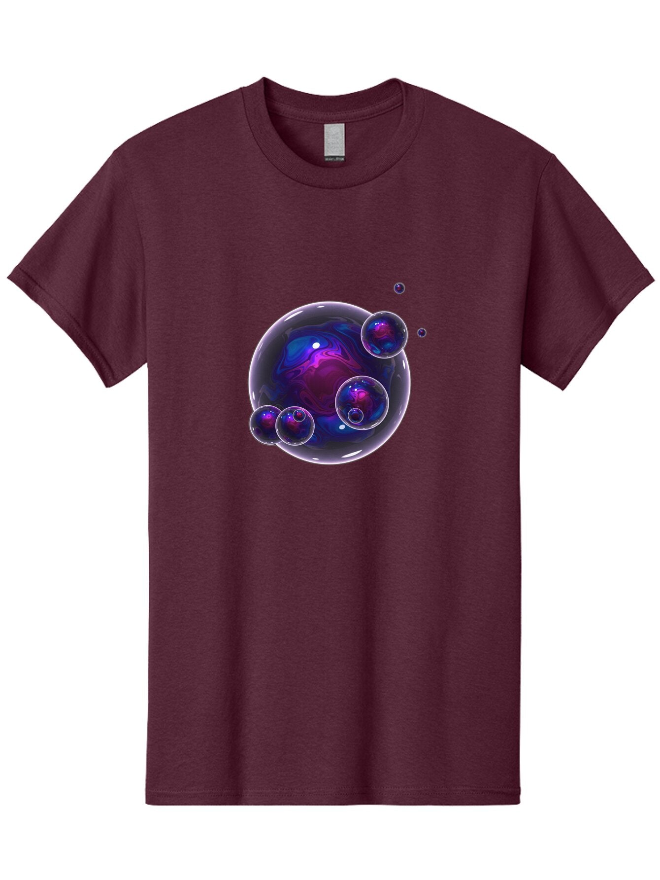 Purple-Bubbles-1 Men'S Graphic Tee, 100% Cotton, Comfortable Casual Summer Wear, Machine Washable, Vintage Camera, Old Camera, Antique Camera, Black Camera, Classic Photography, Photography Equipment, Nostalgic Device, Film Camera, Camera Art Ban213 3