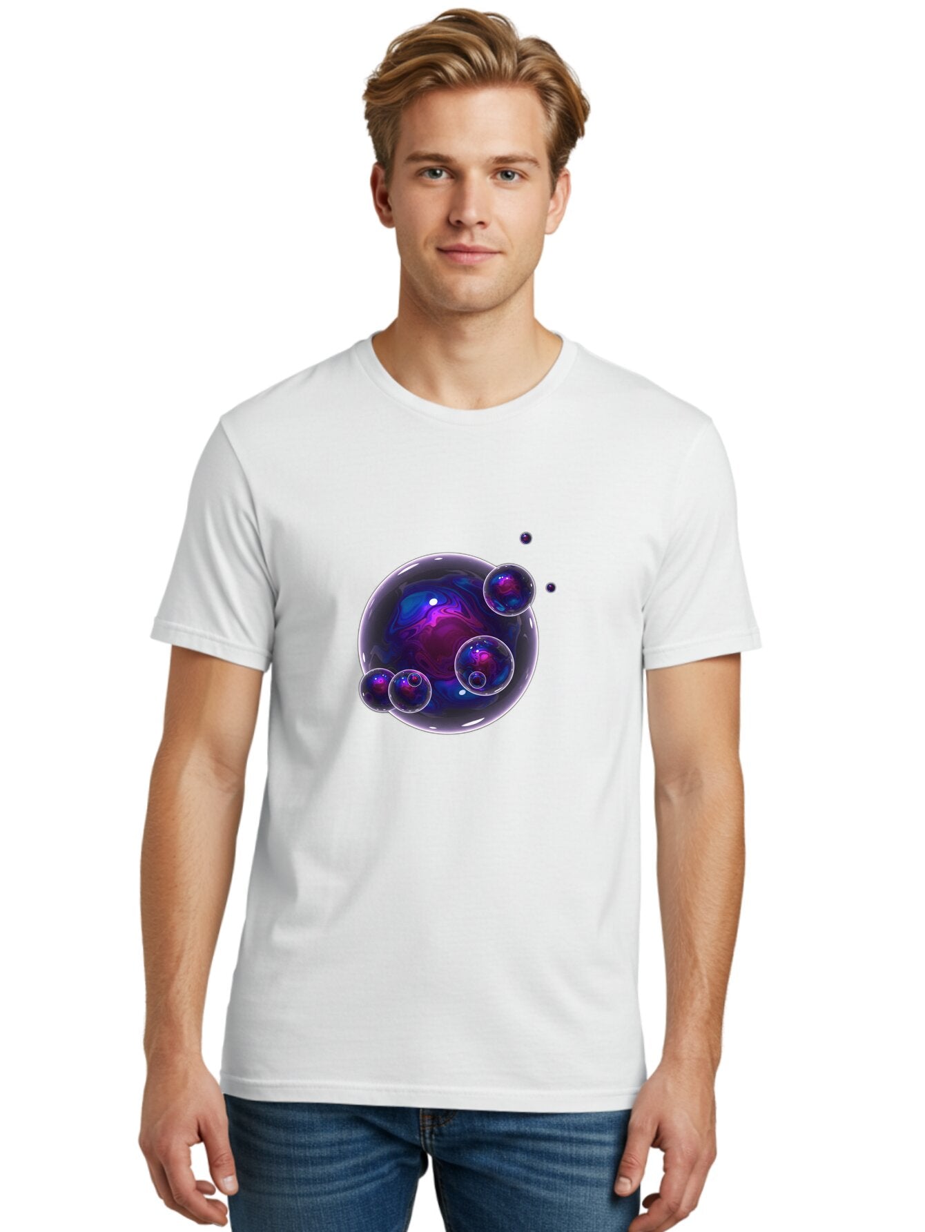 Purple-Bubbles-1 Men'S Graphic Tee, 100% Cotton, Comfortable Casual Summer Wear, Machine Washable, Vintage Camera, Old Camera, Antique Camera, Black Camera, Classic Photography, Photography Equipment, Nostalgic Device, Film Camera, Camera Art Ban213 16