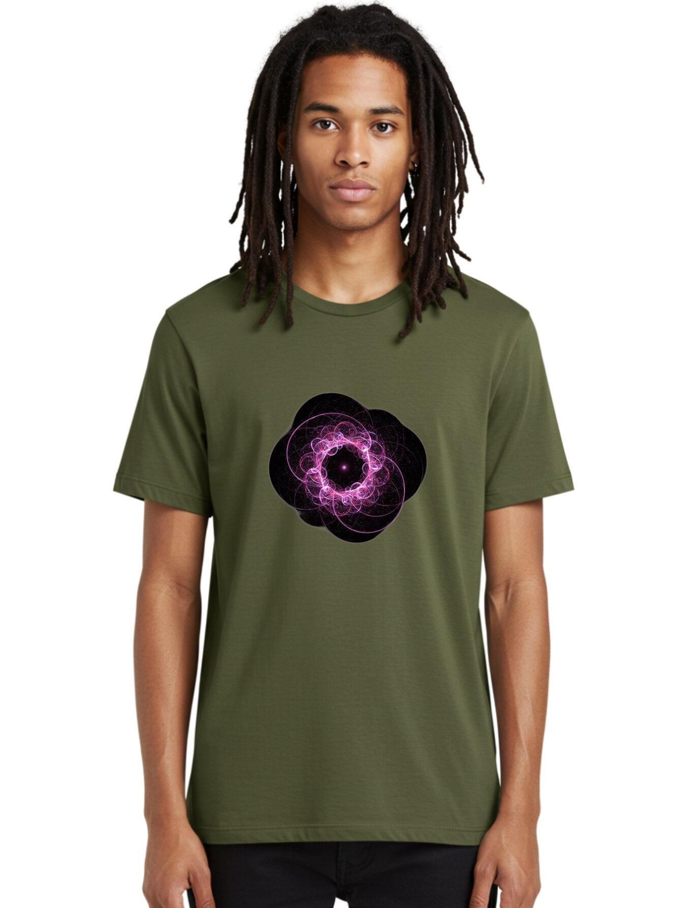 Purple-Fractal-Flower Men'S Graphic Tee, 100% Cotton, Comfortable Casual Summer Wear, Machine Washable, Vintage Camera, Old Camera, Antique Camera, Black Camera, Classic Photography, Photography Equipment, Nostalgic Device, Film Camera, Ban222 22
