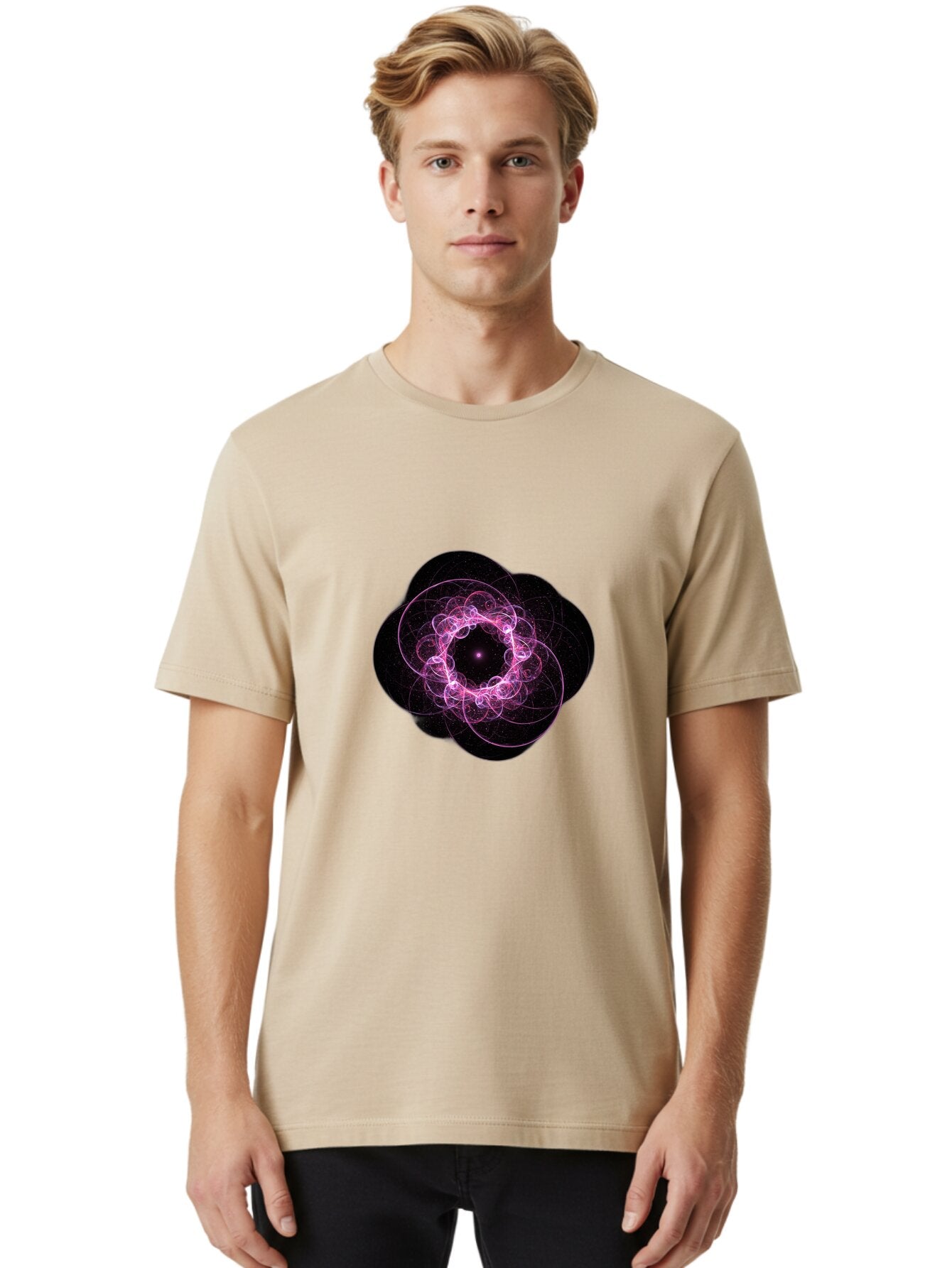 Purple-Fractal-Flower Men'S Graphic Tee, 100% Cotton, Comfortable Casual Summer Wear, Machine Washable, Vintage Camera, Old Camera, Antique Camera, Black Camera, Classic Photography, Photography Equipment, Nostalgic Device, Film Camera, Ban222 25