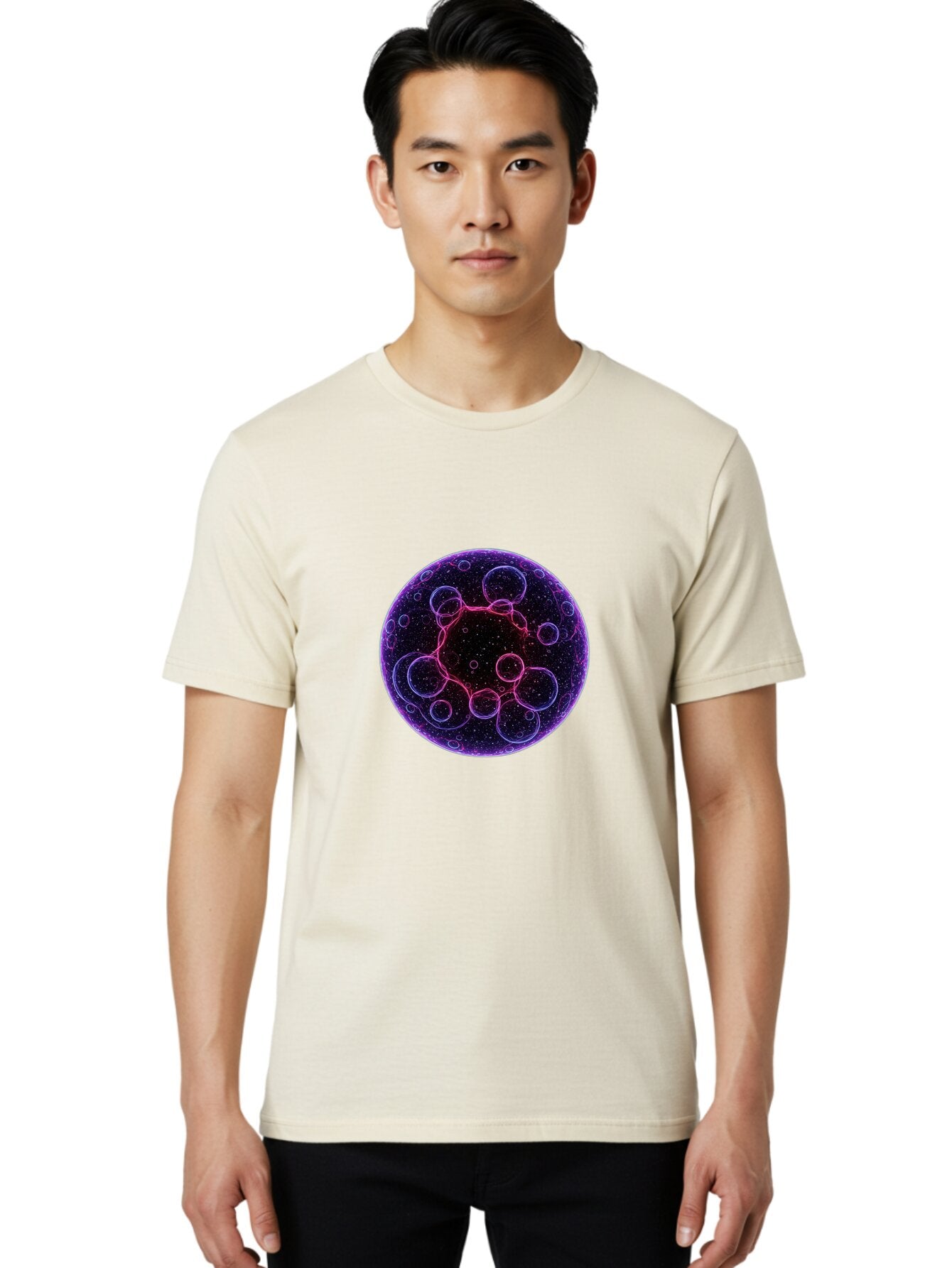 Purple-Sphere-With-Bubbles Men'S Graphic Tee, 100% Cotton, Comfortable Casual Summer Wear, Machine Washable, Vintage Camera, Old Camera, Antique Camera, Black Camera, Classic Photography, Photography Equipment, Nostalgic Device, Film Camera, Ban227 21