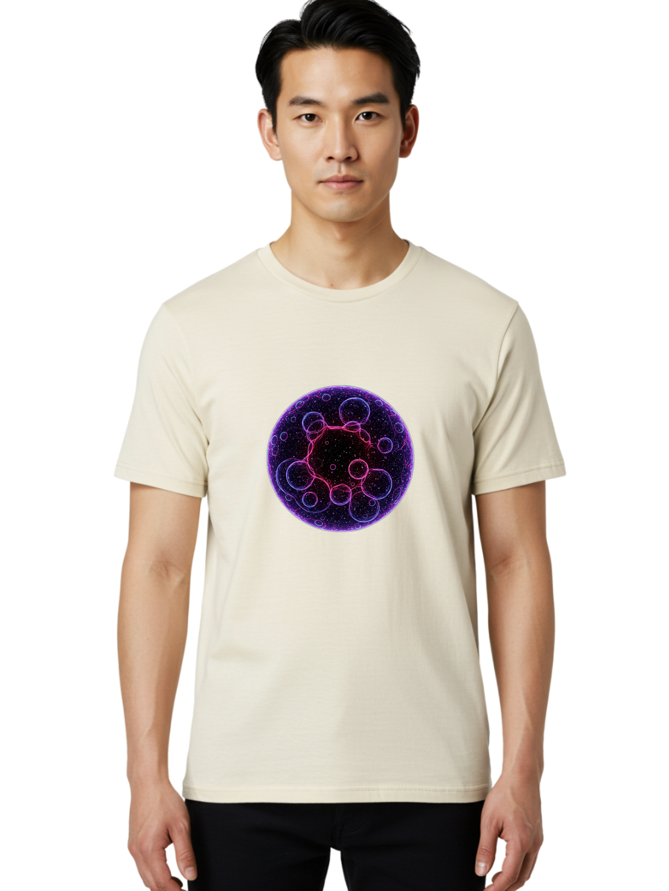 Purple-Sphere-With-Bubbles Men'S Graphic Tee, 100% Cotton, Comfortable Casual Summer Wear, Machine Washable, Vintage Camera, Old Camera, Antique Camera, Black Camera, Classic Photography, Photography Equipment, Nostalgic Device, Film Camera, Ban227 25
