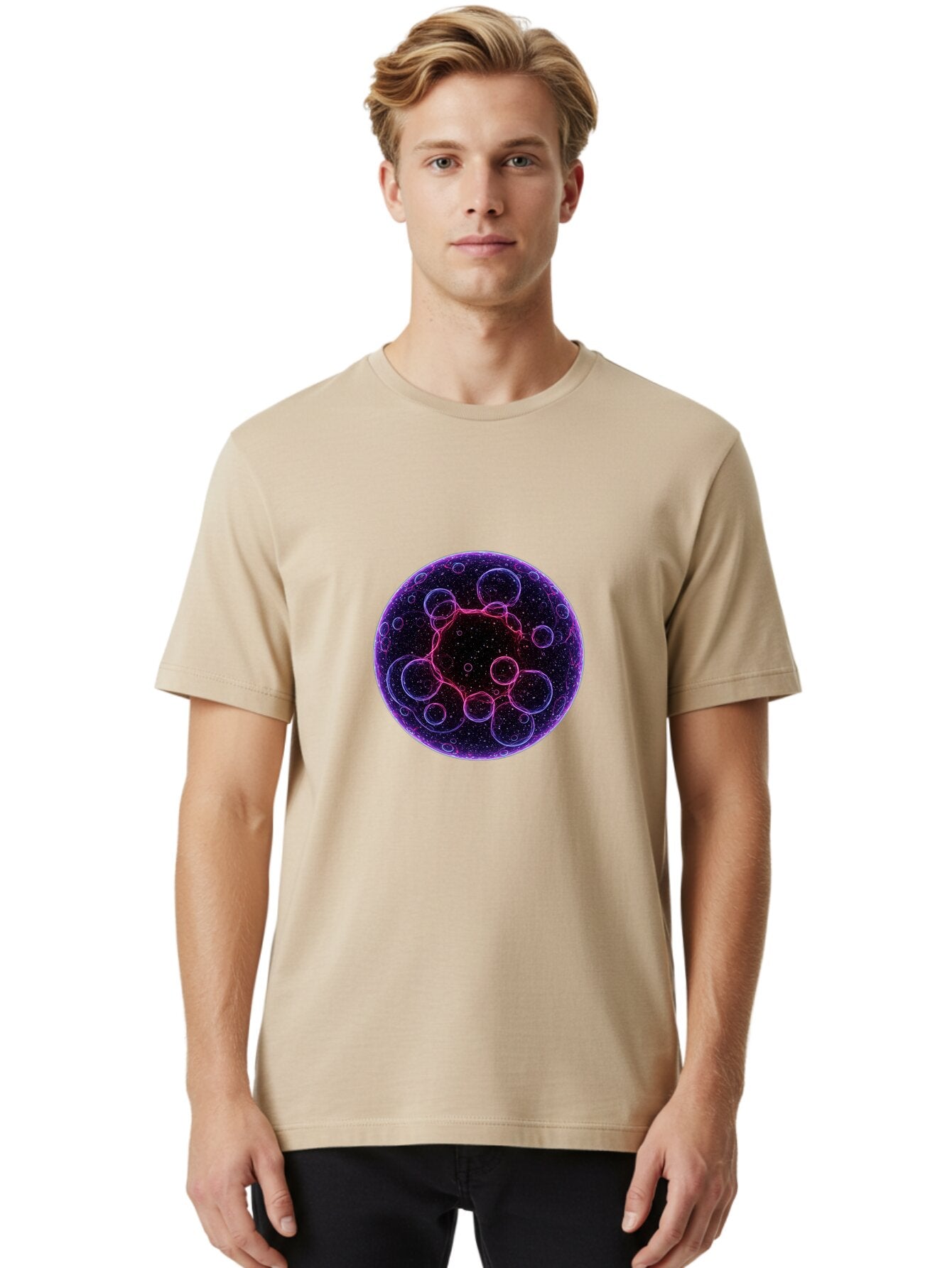Purple-Sphere-With-Bubbles Men'S Graphic Tee, 100% Cotton, Comfortable Casual Summer Wear, Machine Washable, Vintage Camera, Old Camera, Antique Camera, Black Camera, Classic Photography, Photography Equipment, Nostalgic Device, Film Camera, Ban227 25