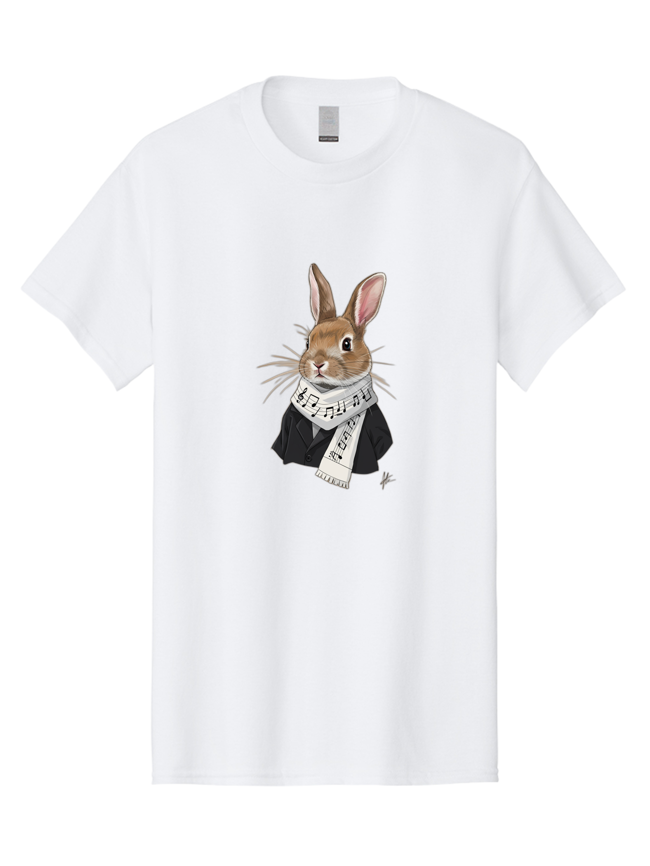 Rabbit-In-Music-Notes-Scarf Men'S Graphic Tee, 100% Cotton, Comfortable Casual Summer Wear, Machine Washable, Vintage Camera, Old Camera, Antique Camera, Black Camera, Classic Photography, Photography Equipment, Nostalgic Device, Film Camera, Ban238 7