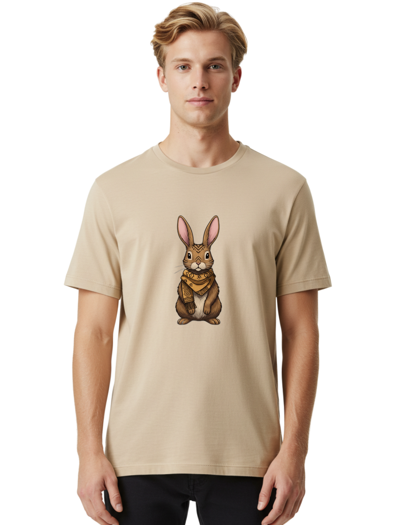 Rabbit-In-Scarf-1 Men'S Graphic Tee, 100% Cotton, Comfortable Casual Summer Wear, Machine Washable, Vintage Camera, Old Camera, Antique Camera, Black Camera, Classic Photography, Photography Equipment, Nostalgic Device, Film Camera, Camera Art Ban239 25