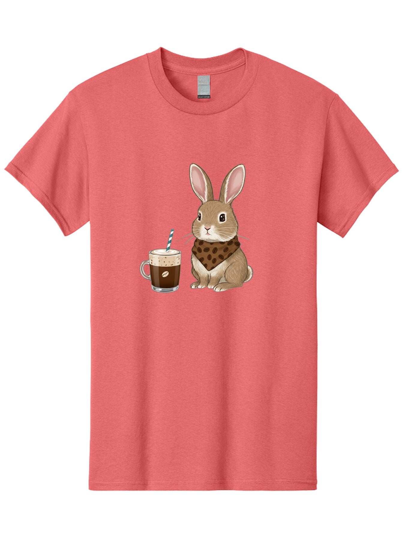 Rabbit-With-Coffee-And-Bandana Men'S Graphic Tee, 100% Cotton, Comfortable Casual Summer Wear, Machine Washable, Vintage Camera, Old Camera, Antique Camera, Black Camera, Classic Photography, Photography Equipment, Nostalgic Device, Ban243 15