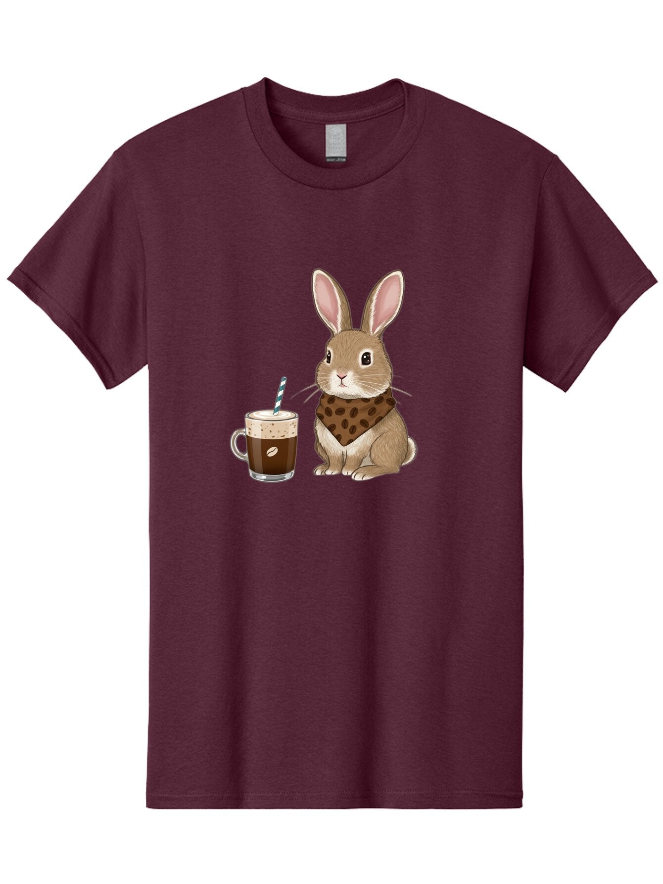 Rabbit-With-Coffee-And-Bandana Men'S Graphic Tee, 100% Cotton, Comfortable Casual Summer Wear, Machine Washable, Vintage Camera, Old Camera, Antique Camera, Black Camera, Classic Photography, Photography Equipment, Nostalgic Device, Ban243 9