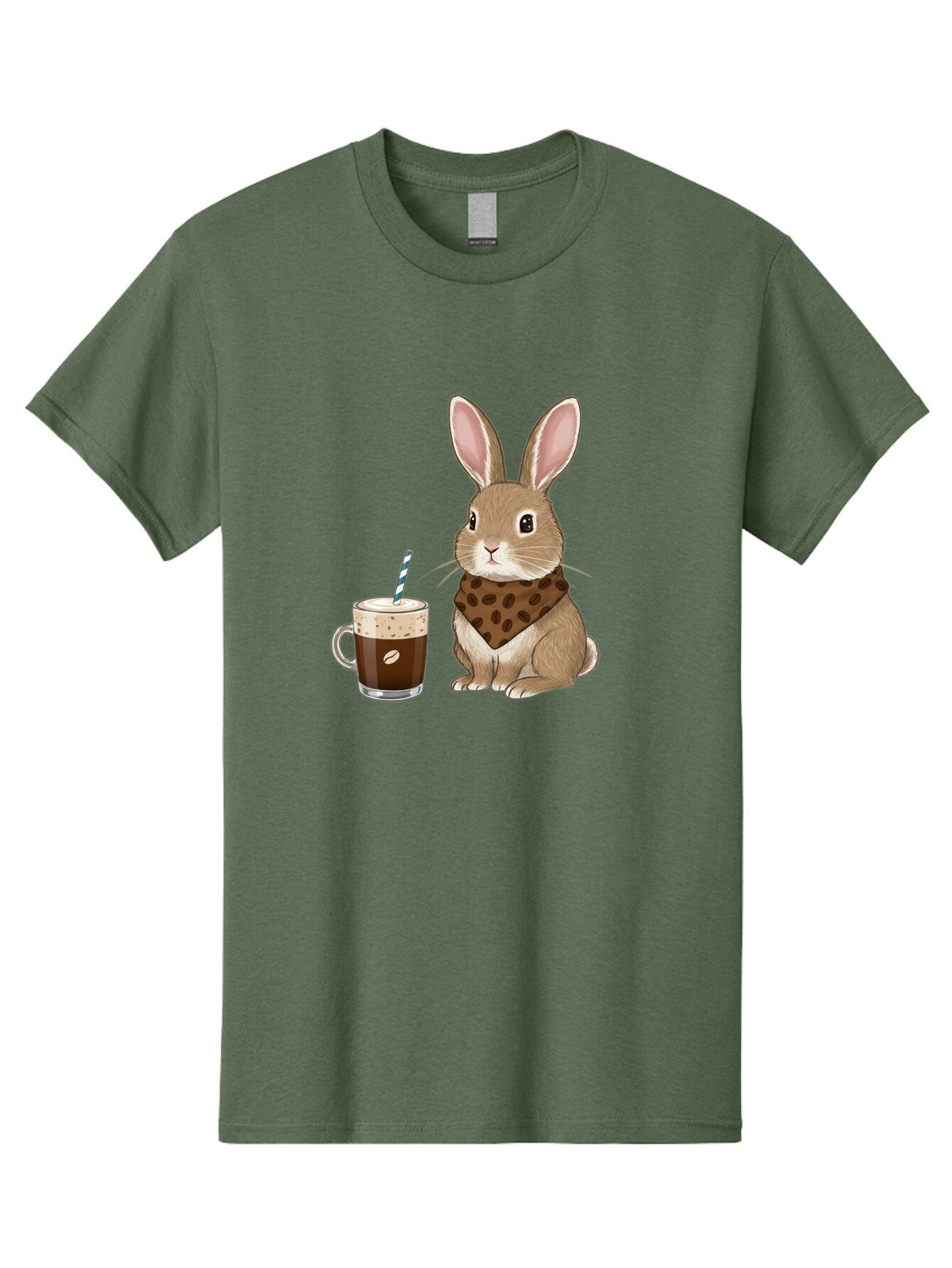 Rabbit-With-Coffee-And-Bandana Men'S Graphic Tee, 100% Cotton, Comfortable Casual Summer Wear, Machine Washable, Vintage Camera, Old Camera, Antique Camera, Black Camera, Classic Photography, Photography Equipment, Nostalgic Device, Ban243 11