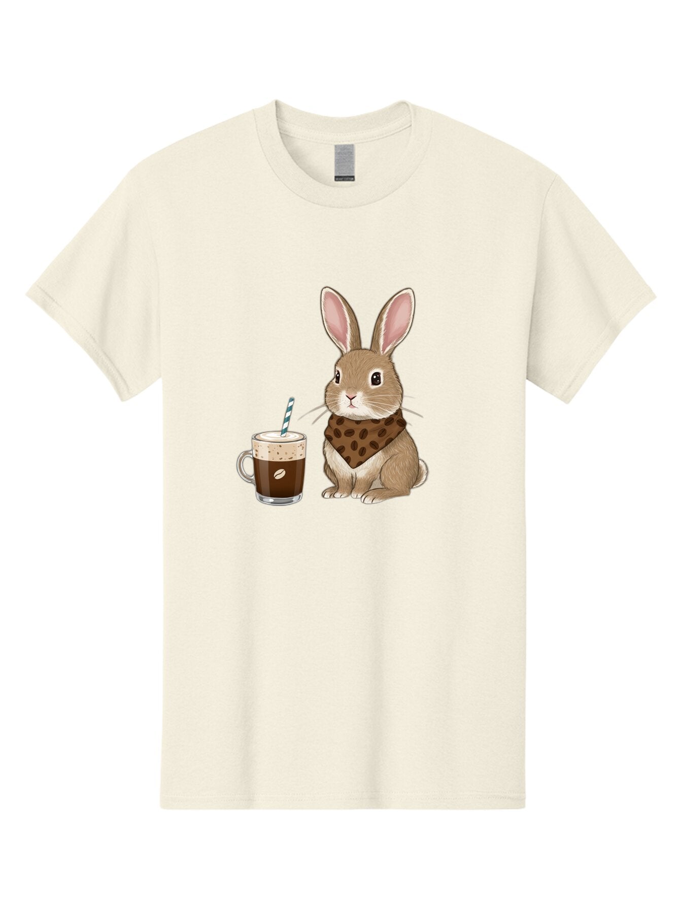 Rabbit-With-Coffee-And-Bandana Men'S Graphic Tee, 100% Cotton, Comfortable Casual Summer Wear, Machine Washable, Vintage Camera, Old Camera, Antique Camera, Black Camera, Classic Photography, Photography Equipment, Nostalgic Device, Ban243 8