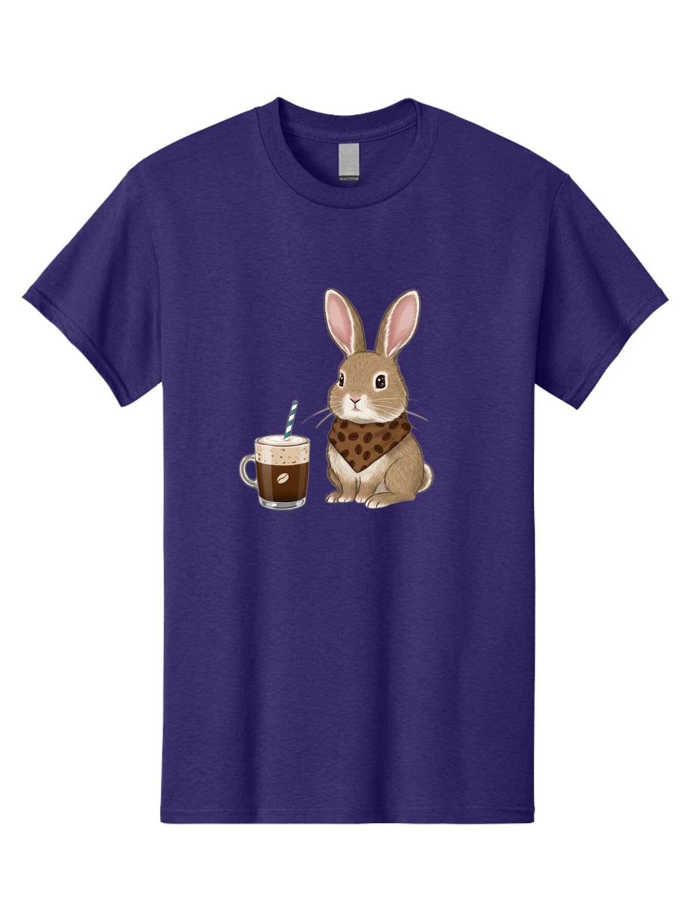 Rabbit-With-Coffee-And-Bandana Men'S Graphic Tee, 100% Cotton, Comfortable Casual Summer Wear, Machine Washable, Vintage Camera, Old Camera, Antique Camera, Black Camera, Classic Photography, Photography Equipment, Nostalgic Device, Ban243 10