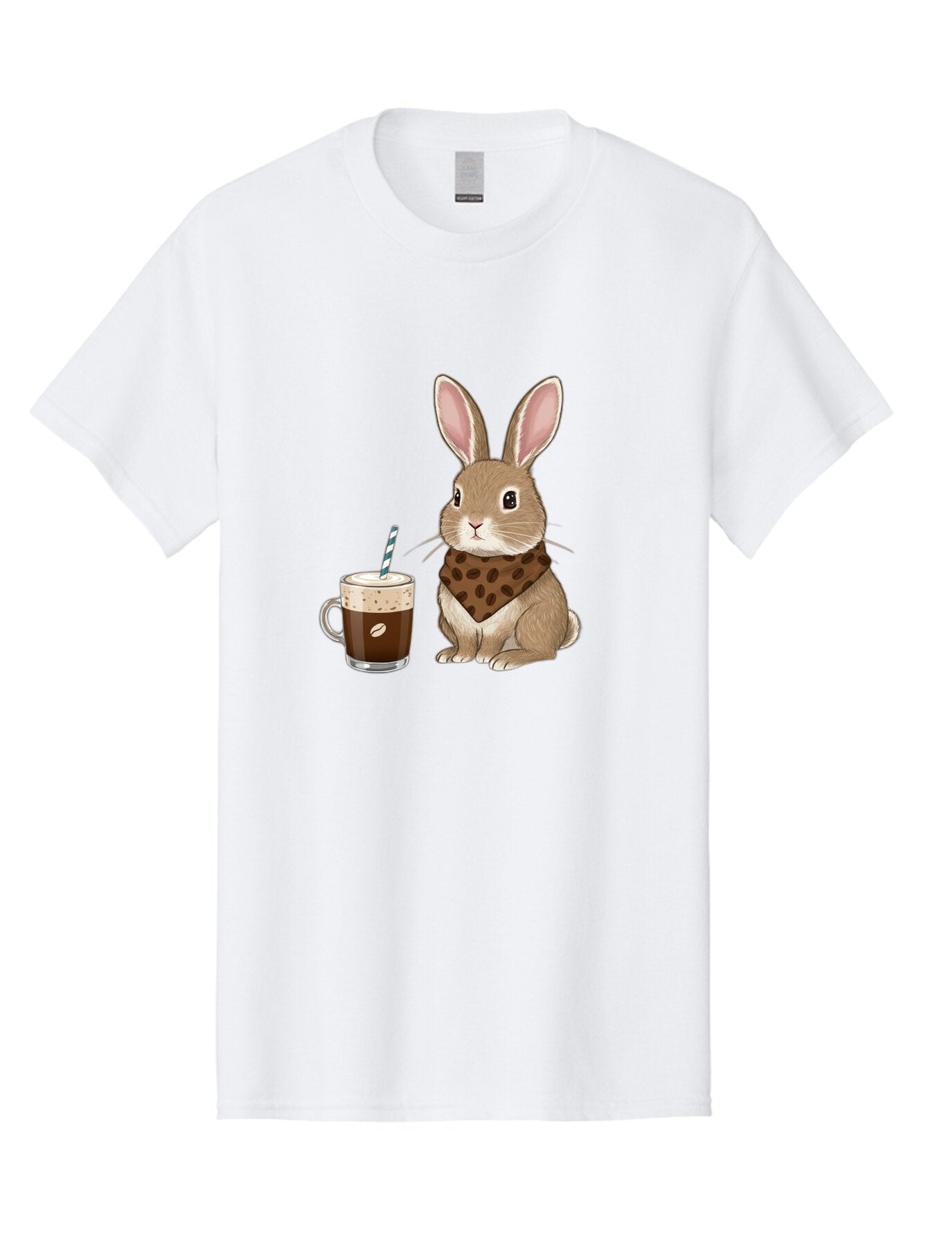 Rabbit-With-Coffee-And-Bandana Men'S Graphic Tee, 100% Cotton, Comfortable Casual Summer Wear, Machine Washable, Vintage Camera, Old Camera, Antique Camera, Black Camera, Classic Photography, Photography Equipment, Nostalgic Device, Ban243 14