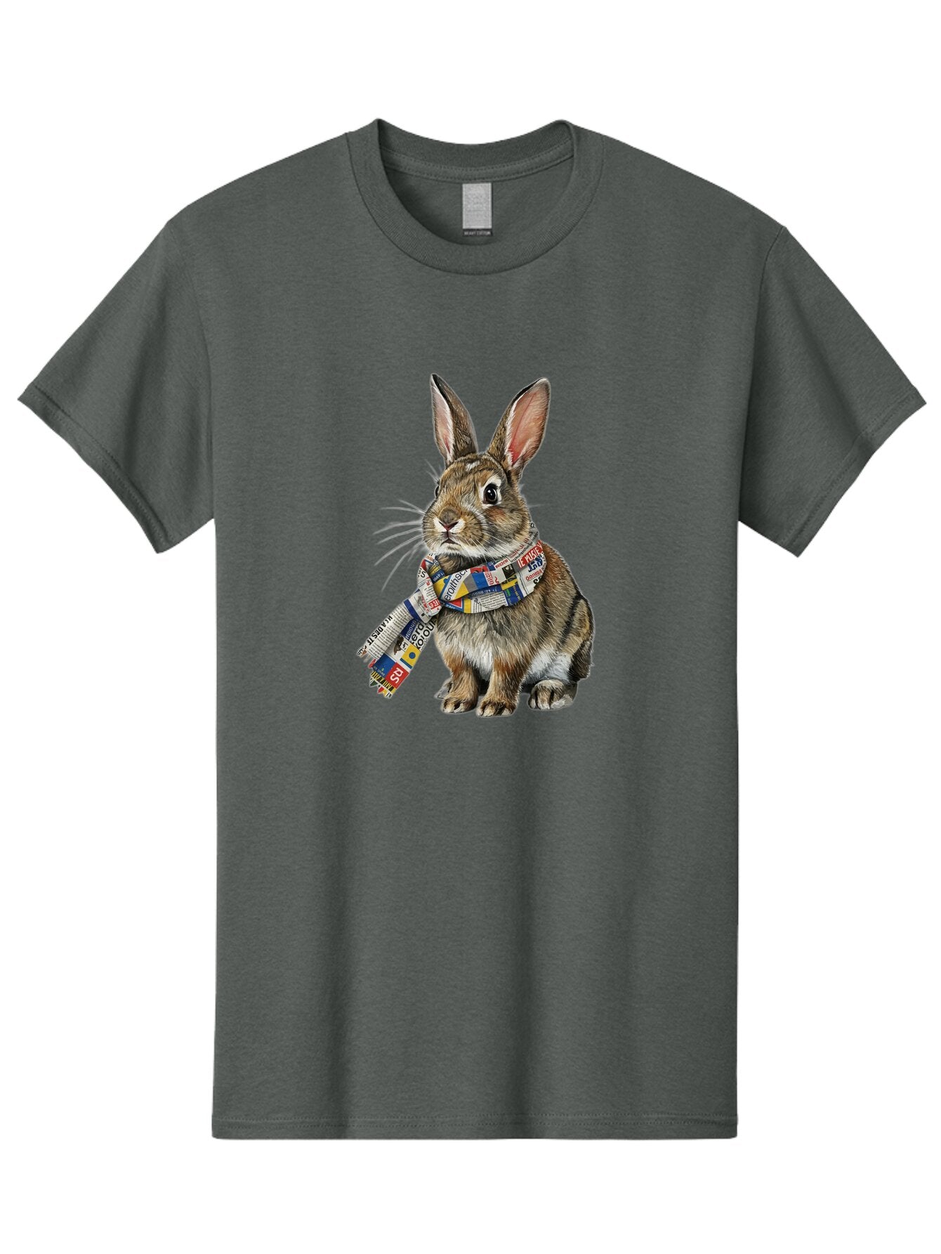 Rabbit-With-News-Scarf Men'S Graphic Tee, 100% Cotton, Comfortable Casual Summer Wear, Machine Washable, Vintage Camera, Old Camera, Antique Camera, Black Camera, Classic Photography, Photography Equipment, Nostalgic Device, Film Camera, Ban244 11