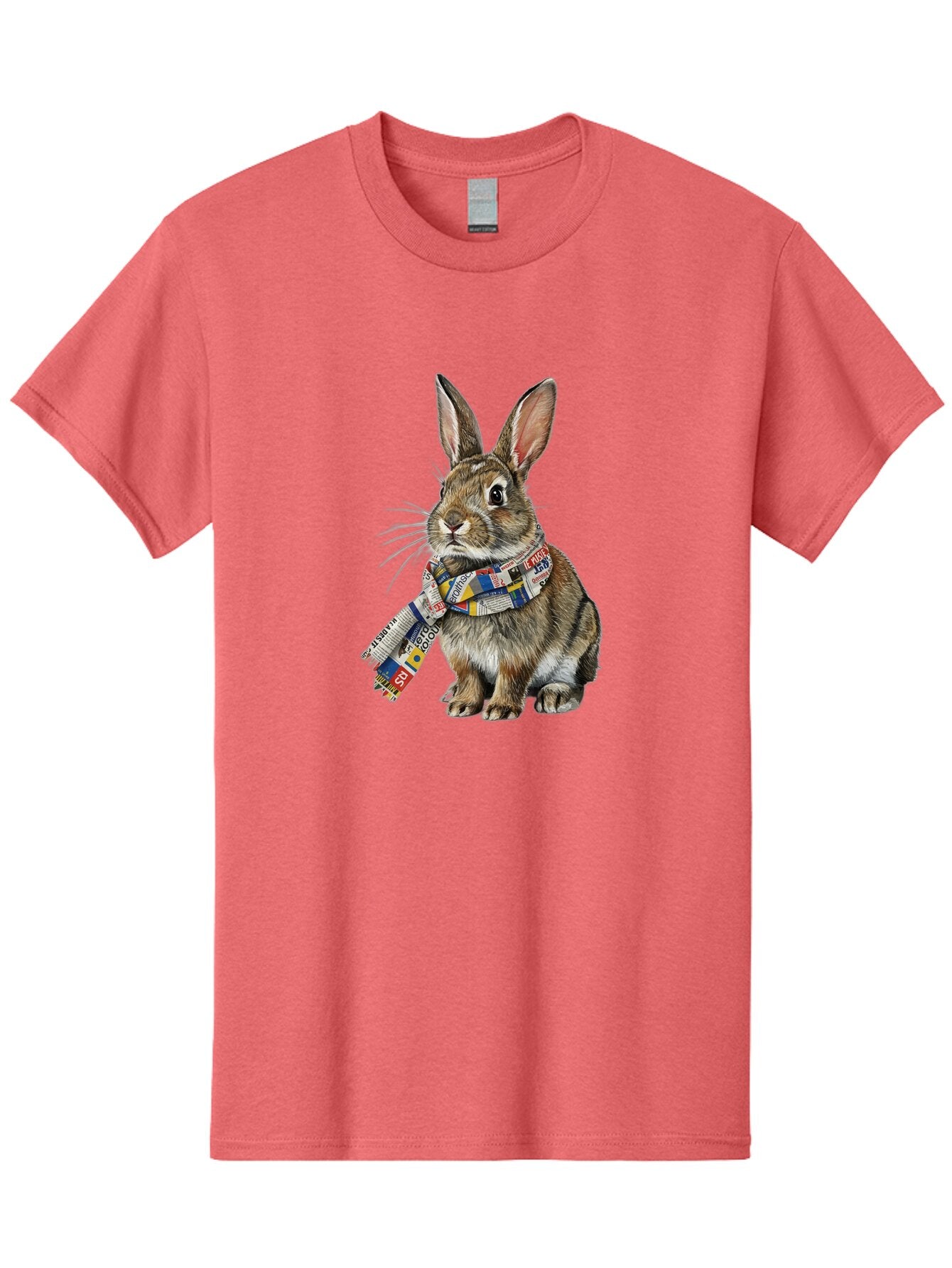Rabbit-With-News-Scarf Men'S Graphic Tee, 100% Cotton, Comfortable Casual Summer Wear, Machine Washable, Vintage Camera, Old Camera, Antique Camera, Black Camera, Classic Photography, Photography Equipment, Nostalgic Device, Film Camera, Ban244 9