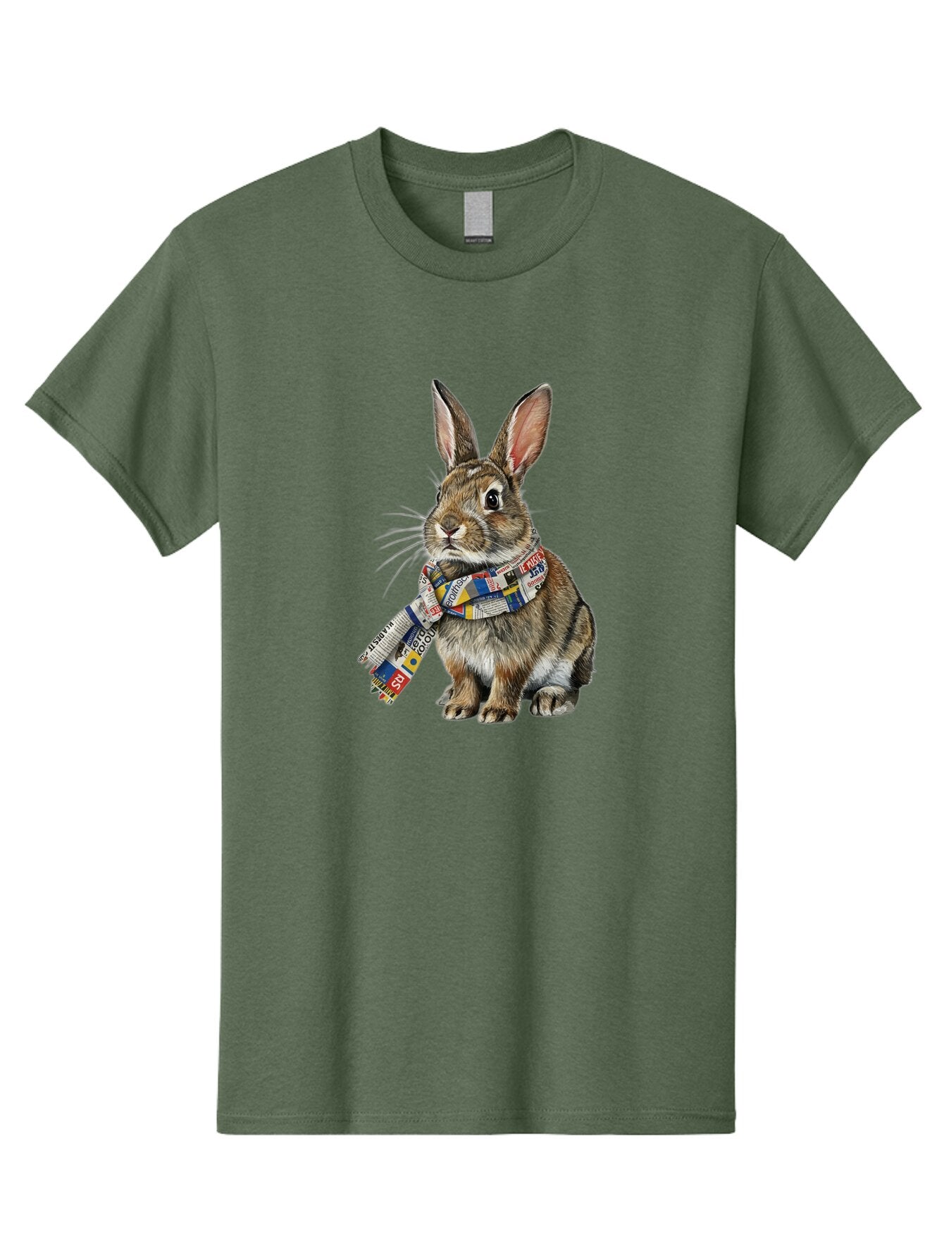 Rabbit-With-News-Scarf Men'S Graphic Tee, 100% Cotton, Comfortable Casual Summer Wear, Machine Washable, Vintage Camera, Old Camera, Antique Camera, Black Camera, Classic Photography, Photography Equipment, Nostalgic Device, Film Camera, Ban244 13