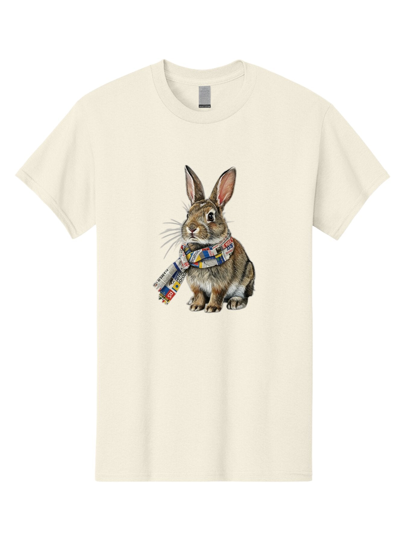 Rabbit-With-News-Scarf Men'S Graphic Tee, 100% Cotton, Comfortable Casual Summer Wear, Machine Washable, Vintage Camera, Old Camera, Antique Camera, Black Camera, Classic Photography, Photography Equipment, Nostalgic Device, Film Camera, Ban244 15