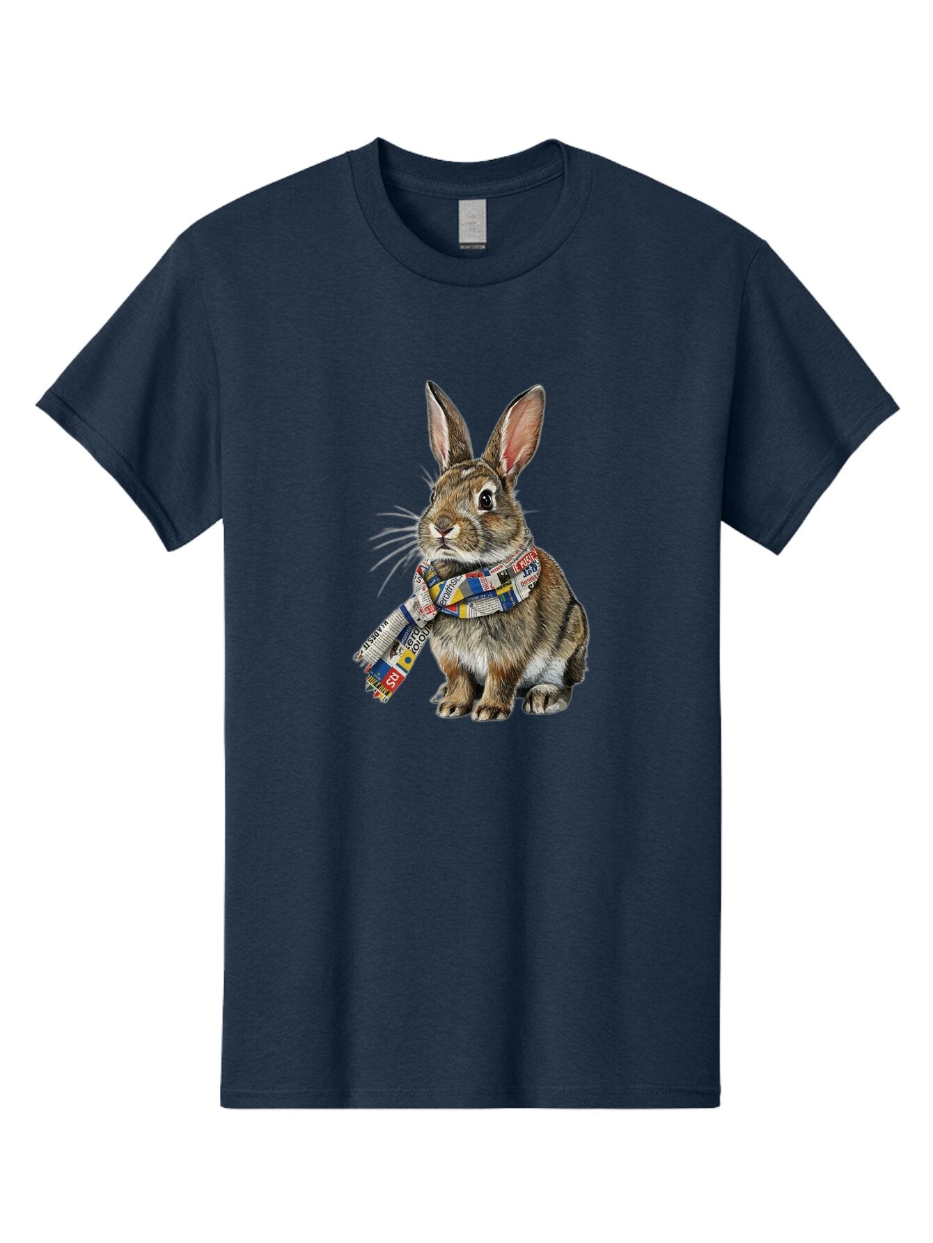 Rabbit-With-News-Scarf Men'S Graphic Tee, 100% Cotton, Comfortable Casual Summer Wear, Machine Washable, Vintage Camera, Old Camera, Antique Camera, Black Camera, Classic Photography, Photography Equipment, Nostalgic Device, Film Camera, Ban244 10