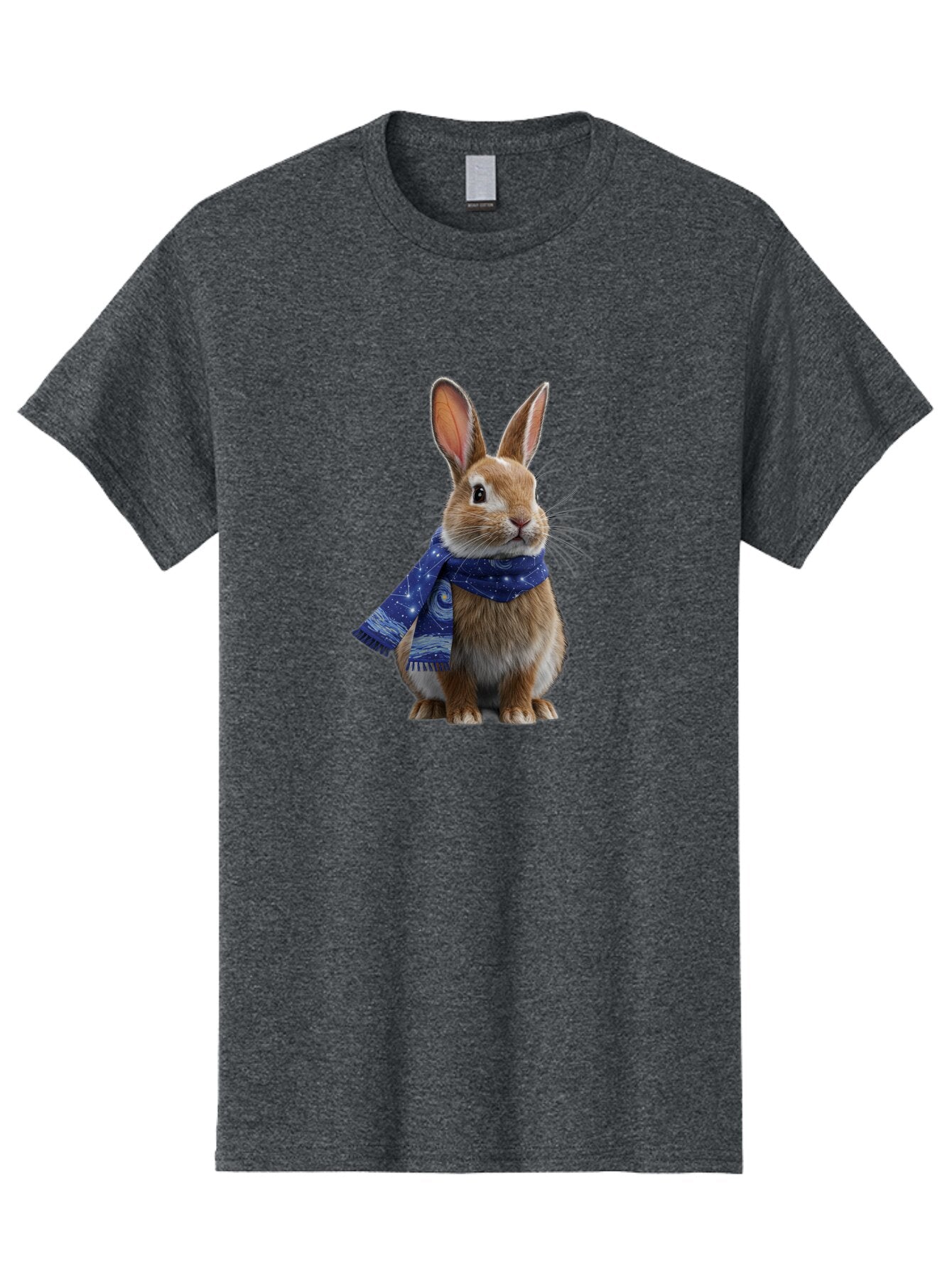 Rabbit-With-Starry-Night-Scarf Men'S Graphic Tee, 100% Cotton, Comfortable Casual Summer Wear, Machine Washable, Vintage Camera, Old Camera, Antique Camera, Black Camera, Classic Photography, Photography Equipment, Nostalgic Device, Ban245 7