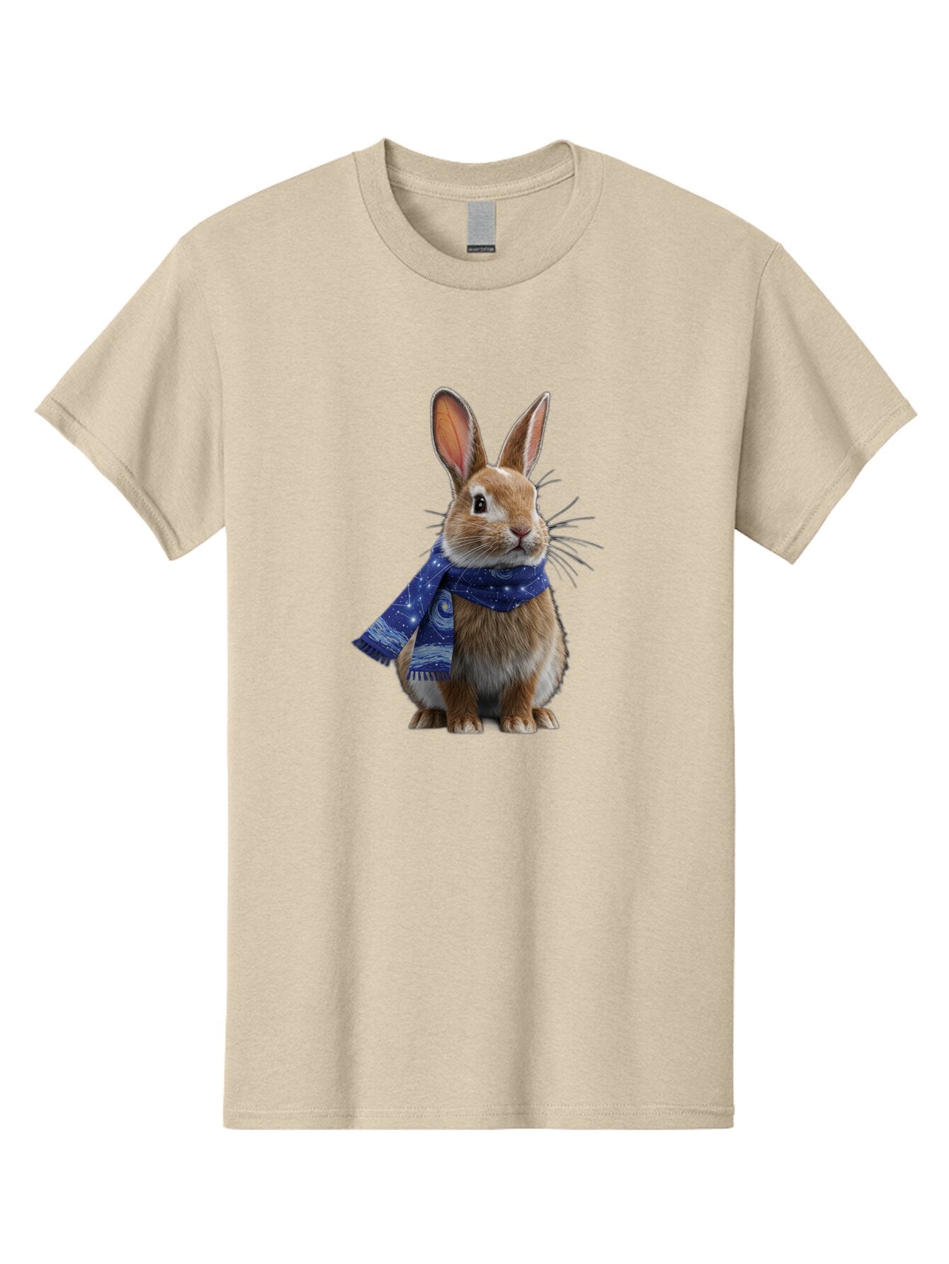 Rabbit-With-Starry-Night-Scarf Men'S Graphic Tee, 100% Cotton, Comfortable Casual Summer Wear, Machine Washable, Vintage Camera, Old Camera, Antique Camera, Black Camera, Classic Photography, Photography Equipment, Nostalgic Device, Ban245 8