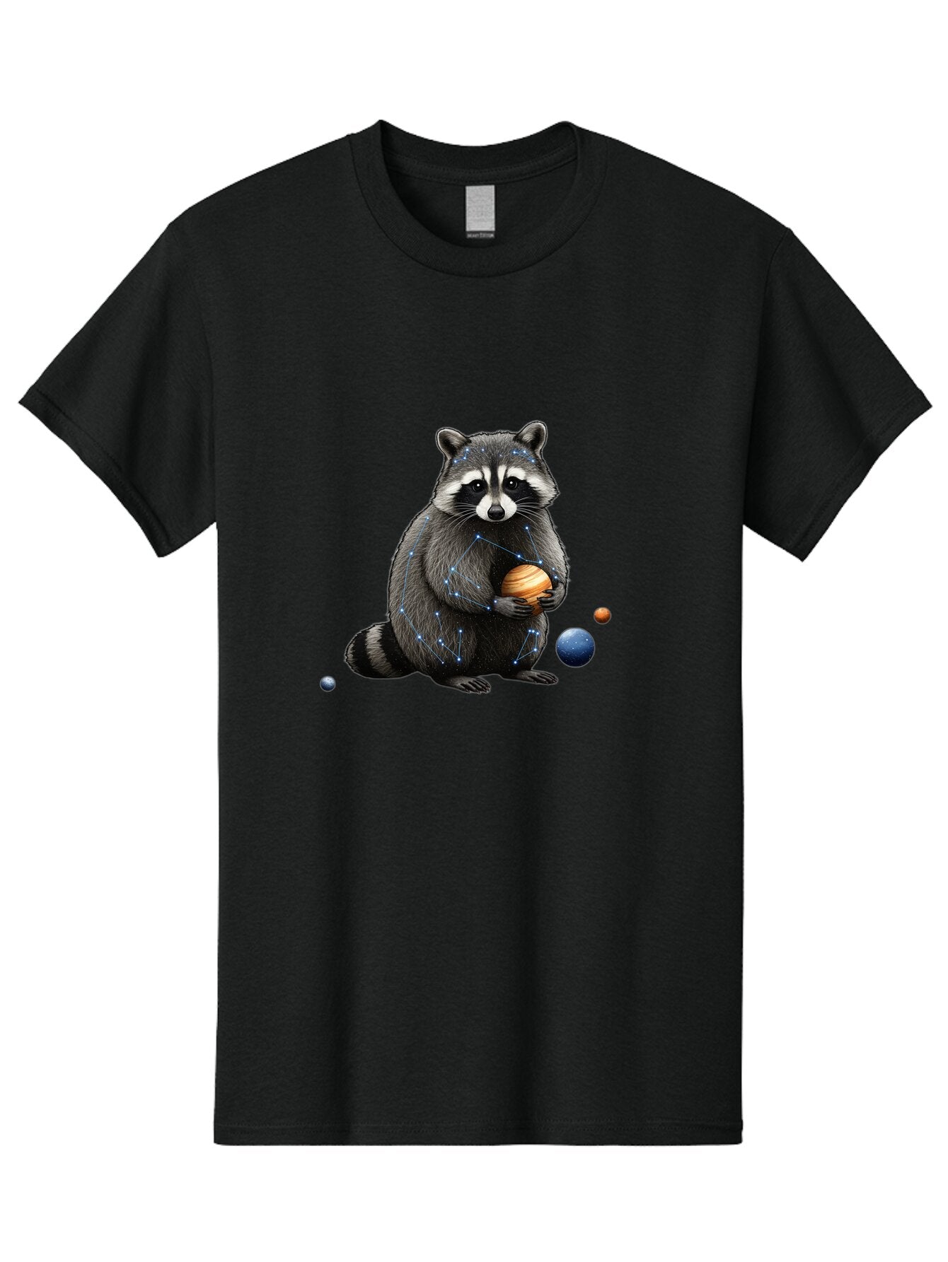 Raccoon-Holding-Planet Men'S Graphic Tee, 100% Cotton, Comfortable Casual Summer Wear, Machine Washable, Vintage Camera, Old Camera, Antique Camera, Black Camera, Classic Photography, Photography Equipment, Nostalgic Device, Film Camera, Ban250 4