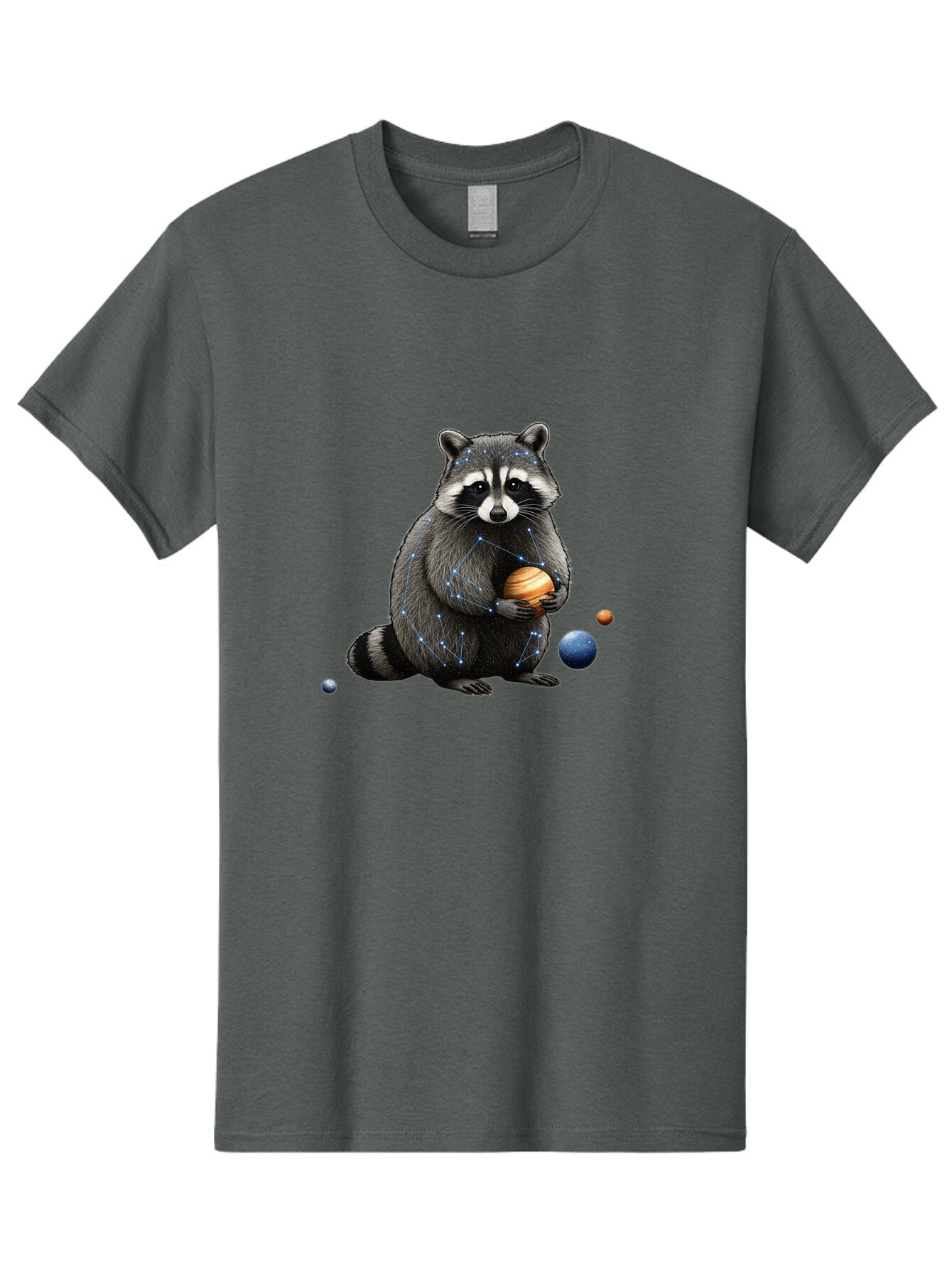 Raccoon-Holding-Planet Men'S Graphic Tee, 100% Cotton, Comfortable Casual Summer Wear, Machine Washable, Vintage Camera, Old Camera, Antique Camera, Black Camera, Classic Photography, Photography Equipment, Nostalgic Device, Film Camera, Ban250 6