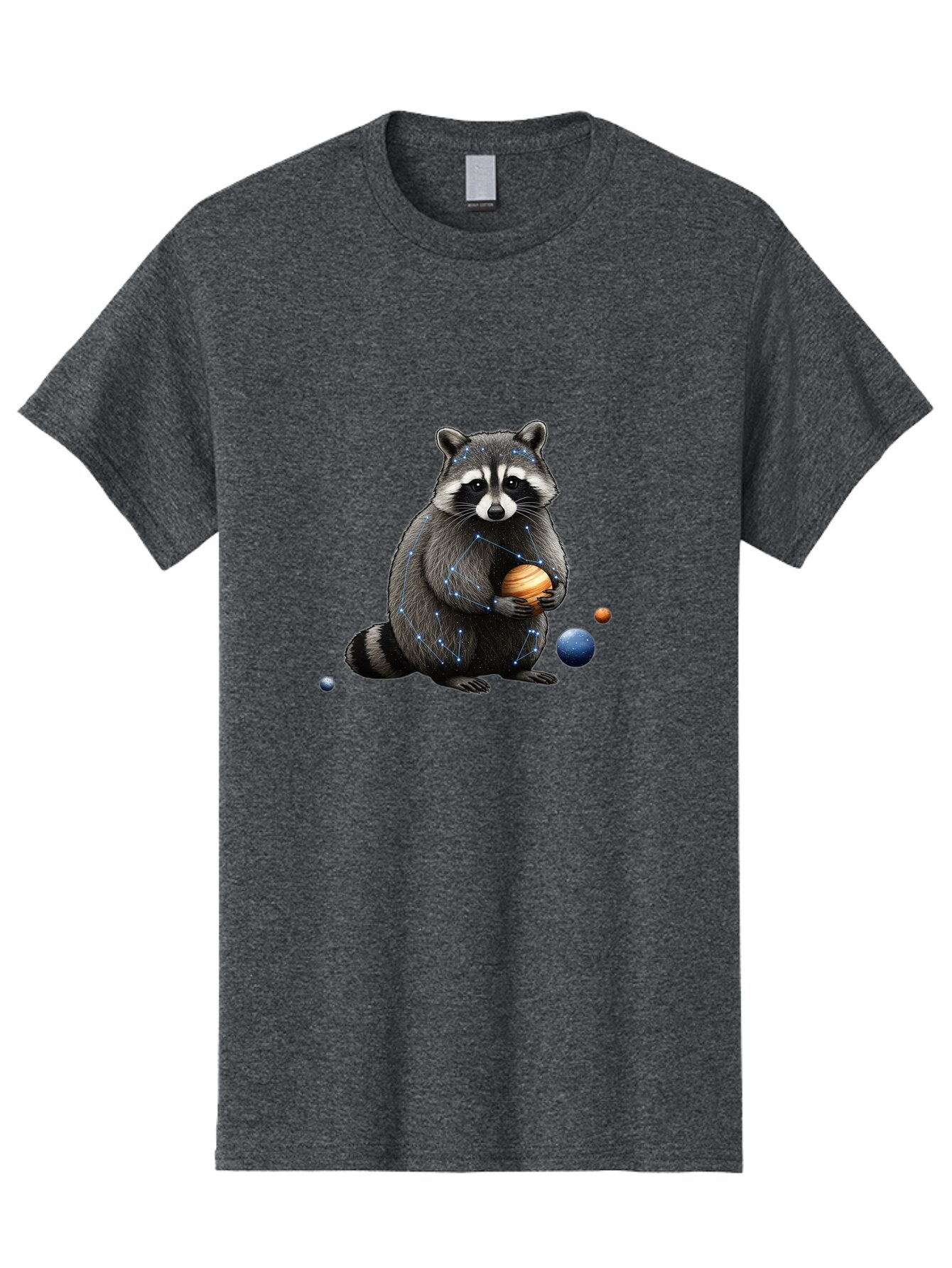 Raccoon-Holding-Planet Men'S Graphic Tee, 100% Cotton, Comfortable Casual Summer Wear, Machine Washable, Vintage Camera, Old Camera, Antique Camera, Black Camera, Classic Photography, Photography Equipment, Nostalgic Device, Film Camera, Ban250 9