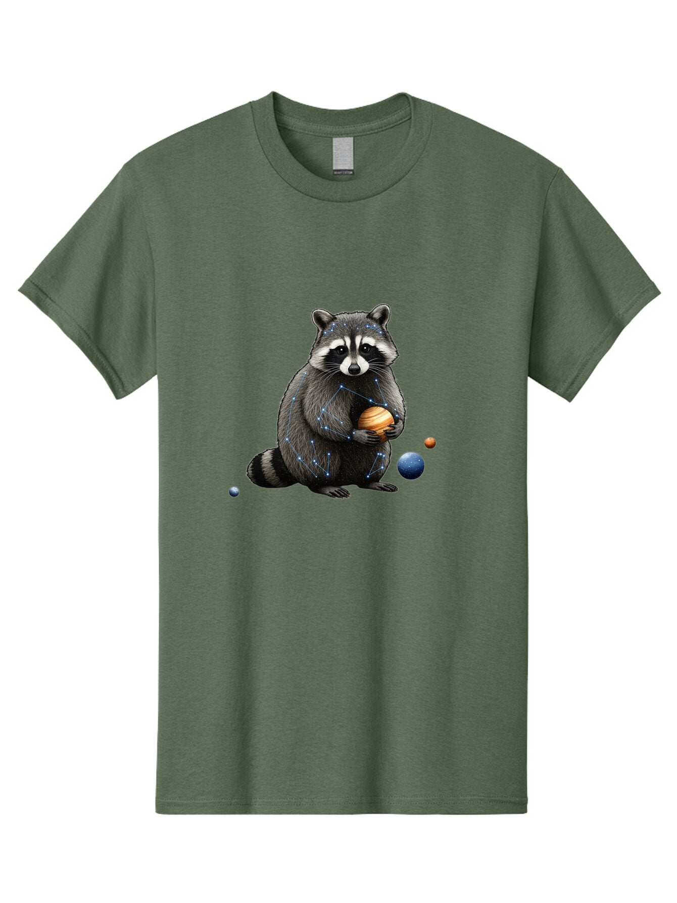 Raccoon-Holding-Planet Men'S Graphic Tee, 100% Cotton, Comfortable Casual Summer Wear, Machine Washable, Vintage Camera, Old Camera, Antique Camera, Black Camera, Classic Photography, Photography Equipment, Nostalgic Device, Film Camera, Ban250 7