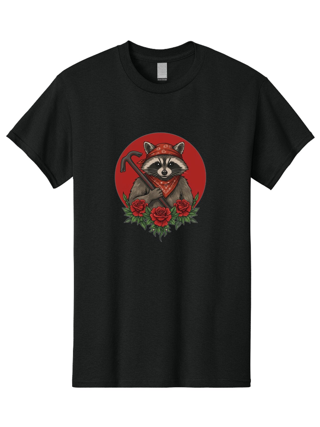 Raccoon-With-Crowbar-And-Roses Men'S Graphic Tee, 100% Cotton, Comfortable Casual Summer Wear, Machine Washable, Vintage Camera, Old Camera, Antique Camera, Black Camera, Classic Photography, Photography Equipment, Nostalgic Device, Ban253 15