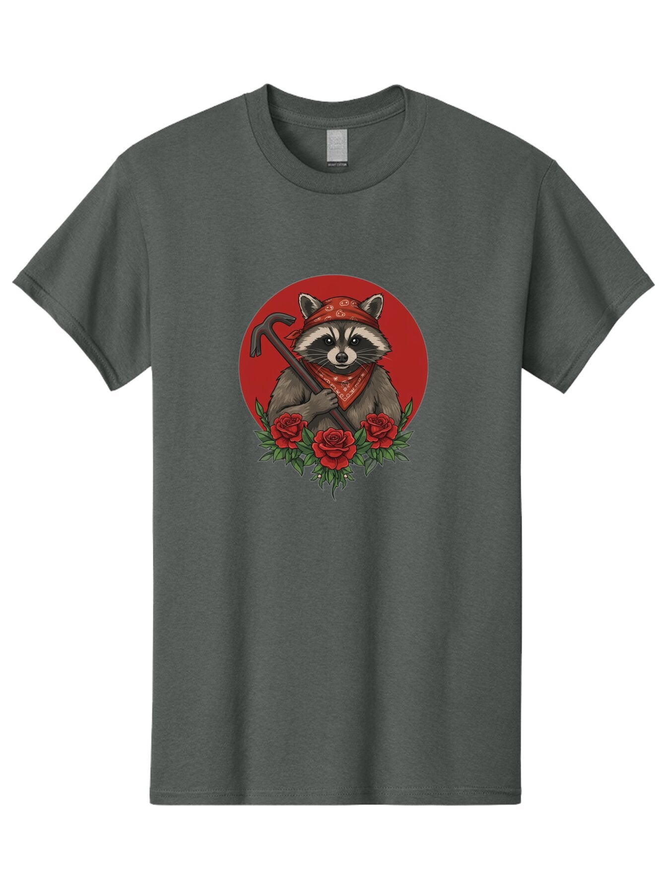 Raccoon-With-Crowbar-And-Roses Men'S Graphic Tee, 100% Cotton, Comfortable Casual Summer Wear, Machine Washable, Vintage Camera, Old Camera, Antique Camera, Black Camera, Classic Photography, Photography Equipment, Nostalgic Device, Ban253 13