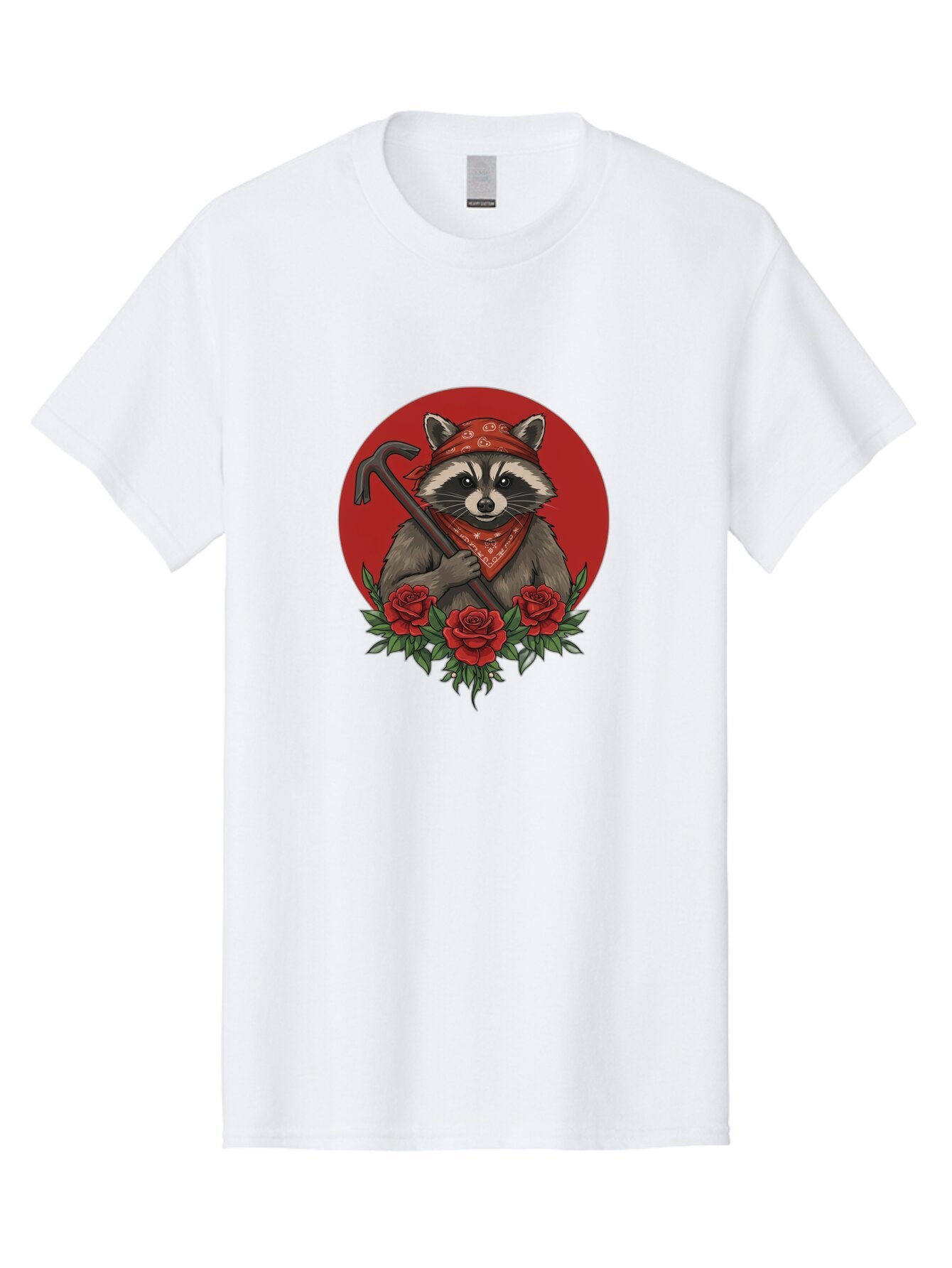 Raccoon-With-Crowbar-And-Roses Men'S Graphic Tee, 100% Cotton, Comfortable Casual Summer Wear, Machine Washable, Vintage Camera, Old Camera, Antique Camera, Black Camera, Classic Photography, Photography Equipment, Nostalgic Device, Ban253 8