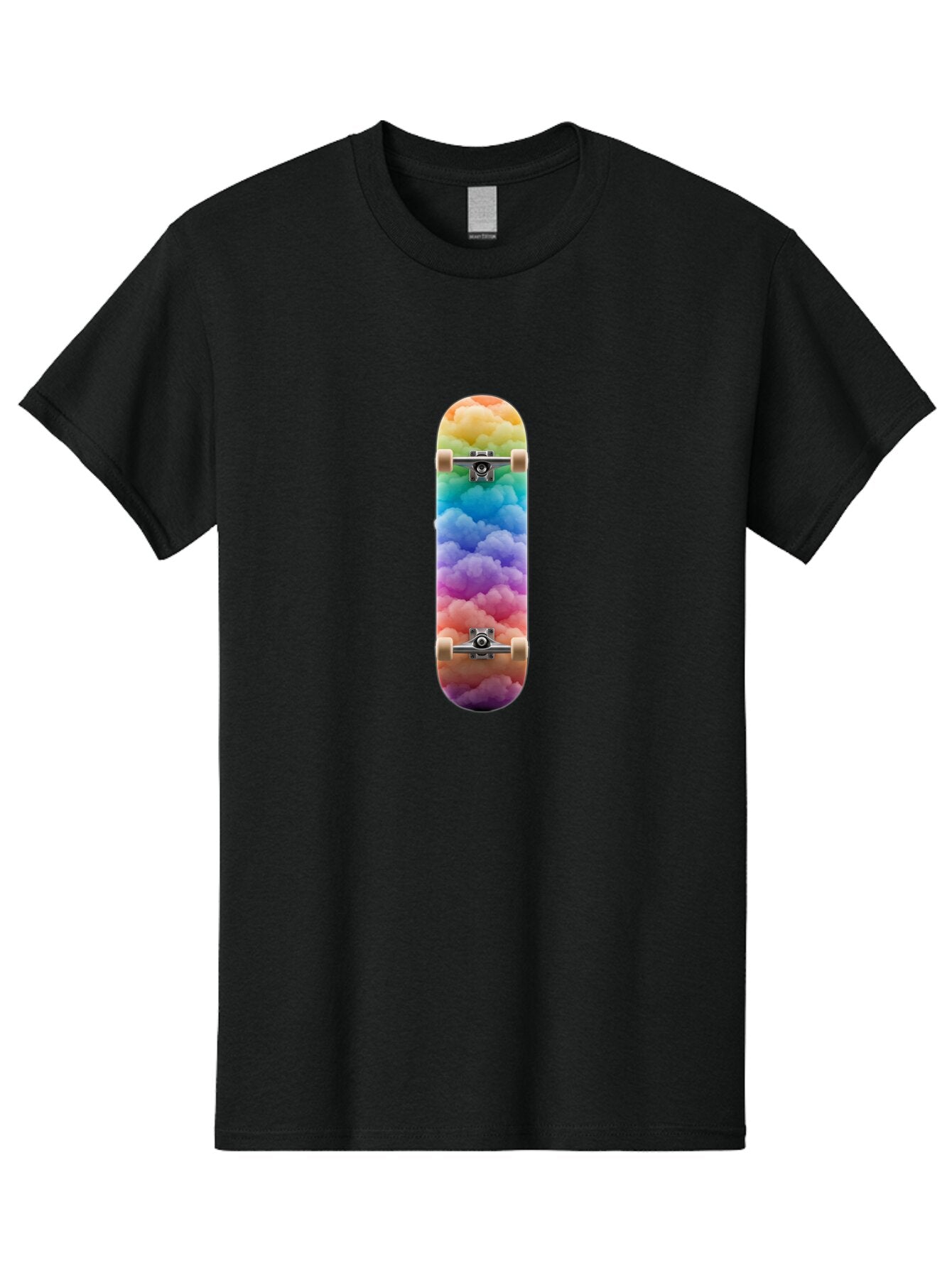 Rainbow-Clouds-Skateboard Men'S Graphic Tee, 100% Cotton, Comfortable Casual Summer Wear, Machine Washable, Vintage Camera, Old Camera, Antique Camera, Black Camera, Classic Photography, Photography Equipment, Nostalgic Device, Film Camera, Ban261 10