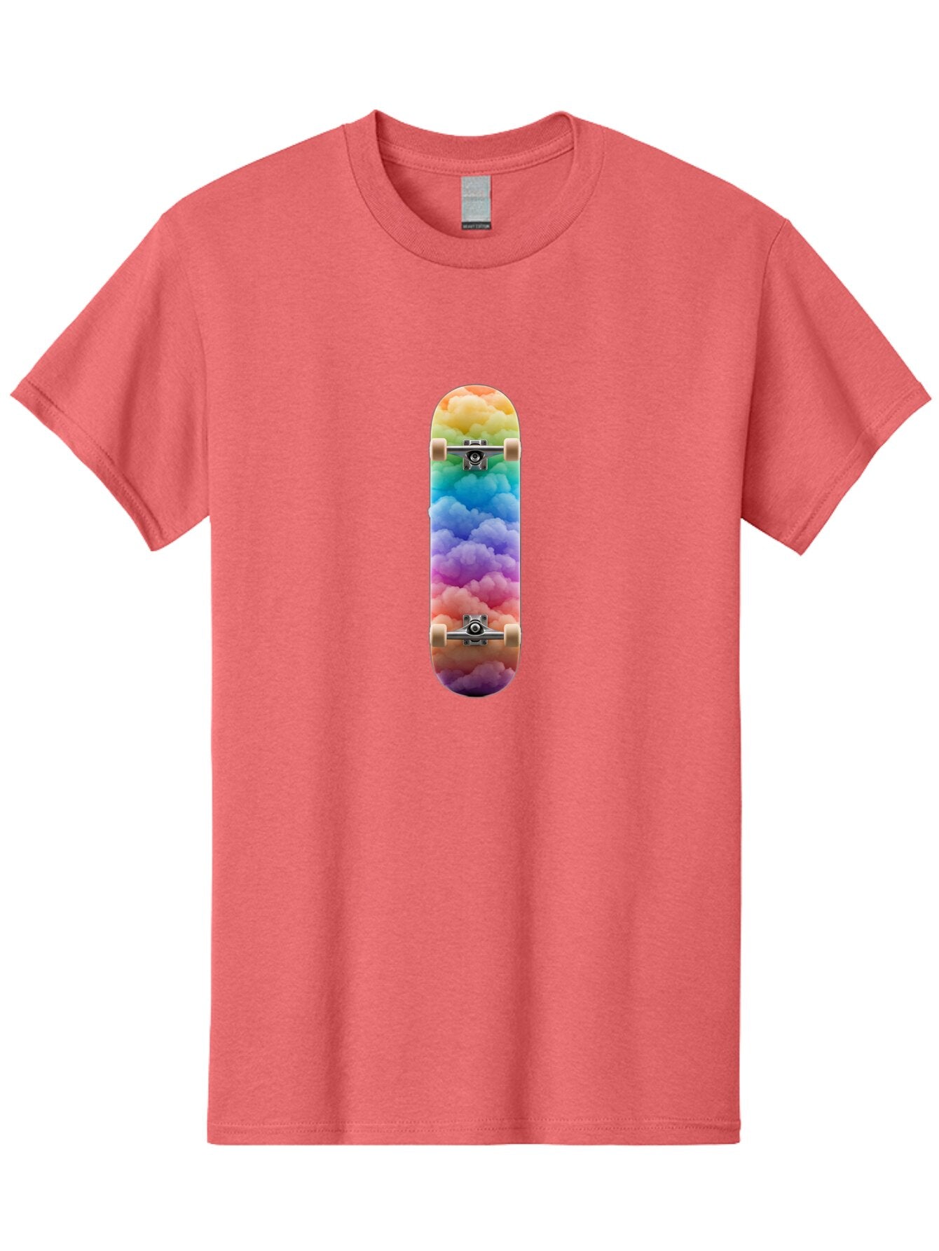 Rainbow-Clouds-Skateboard Men'S Graphic Tee, 100% Cotton, Comfortable Casual Summer Wear, Machine Washable, Vintage Camera, Old Camera, Antique Camera, Black Camera, Classic Photography, Photography Equipment, Nostalgic Device, Film Camera, Ban261 9