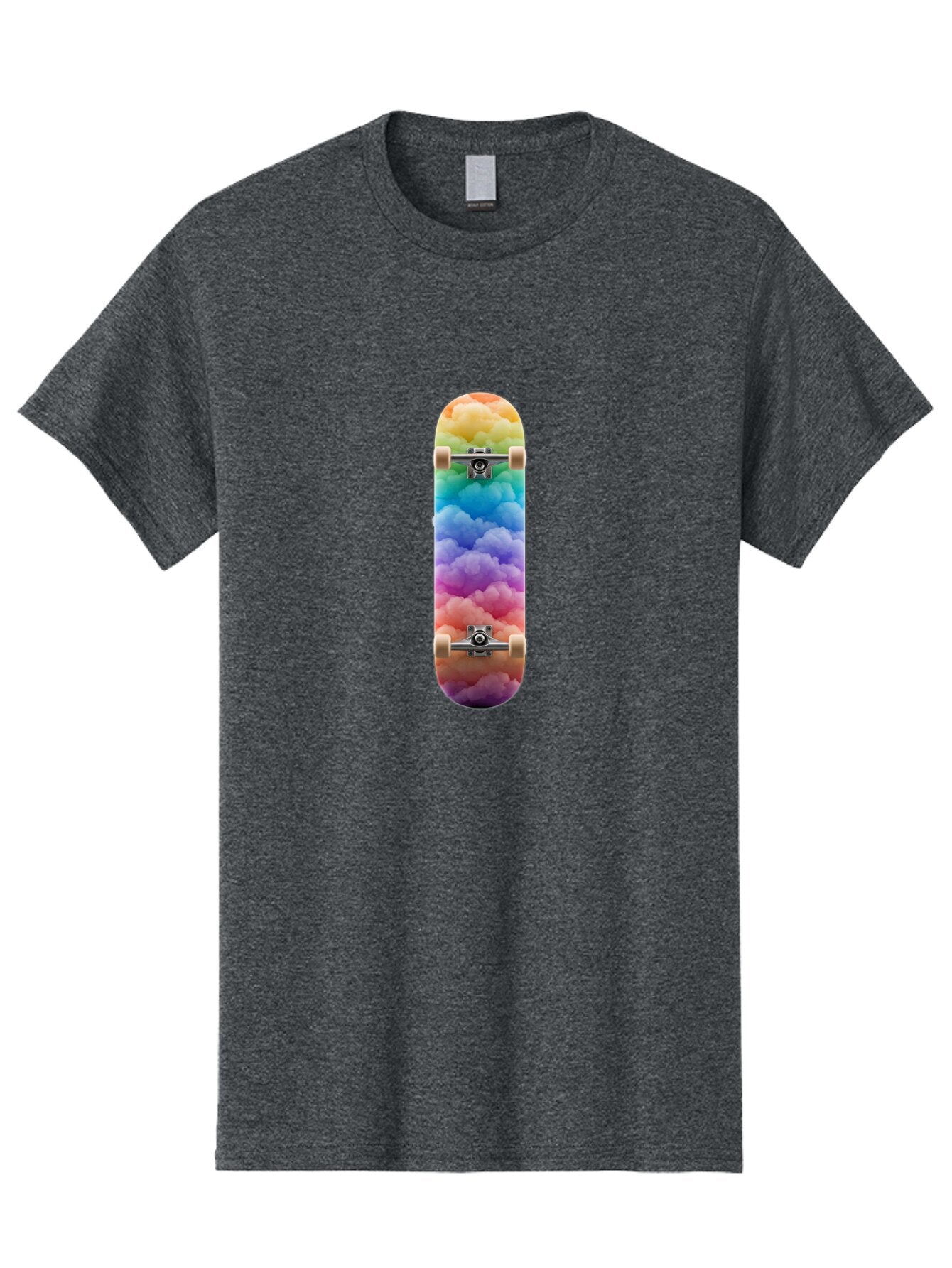 Rainbow-Clouds-Skateboard Men'S Graphic Tee, 100% Cotton, Comfortable Casual Summer Wear, Machine Washable, Vintage Camera, Old Camera, Antique Camera, Black Camera, Classic Photography, Photography Equipment, Nostalgic Device, Film Camera, Ban261 3