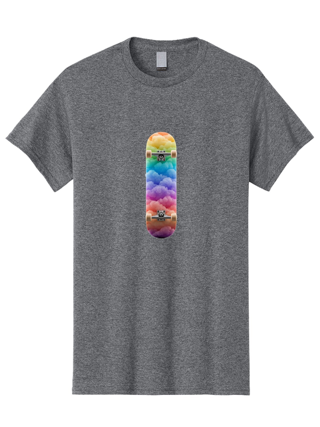 Rainbow-Clouds-Skateboard Men'S Graphic Tee, 100% Cotton, Comfortable Casual Summer Wear, Machine Washable, Vintage Camera, Old Camera, Antique Camera, Black Camera, Classic Photography, Photography Equipment, Nostalgic Device, Film Camera, Ban261 13
