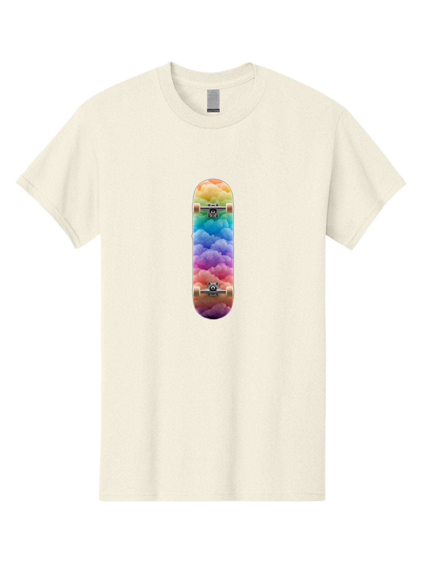 Rainbow-Clouds-Skateboard Men'S Graphic Tee, 100% Cotton, Comfortable Casual Summer Wear, Machine Washable, Vintage Camera, Old Camera, Antique Camera, Black Camera, Classic Photography, Photography Equipment, Nostalgic Device, Film Camera, Ban261 6