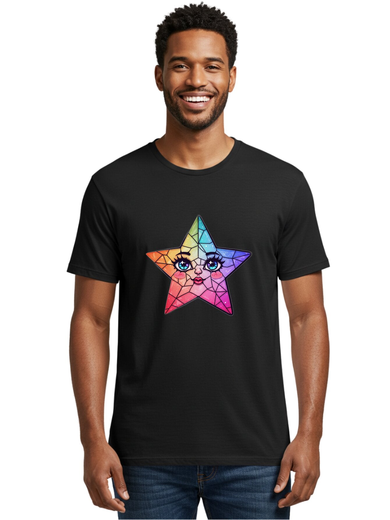 Rainbow-Star Men'S Graphic Tee, 100% Cotton, Comfortable Casual Summer Wear, Machine Washable, Vintage Camera, Old Camera, Antique Camera, Black Camera, Classic Photography, Photography Equipment, Nostalgic Device, Film Camera, Camera Art Ban269 30