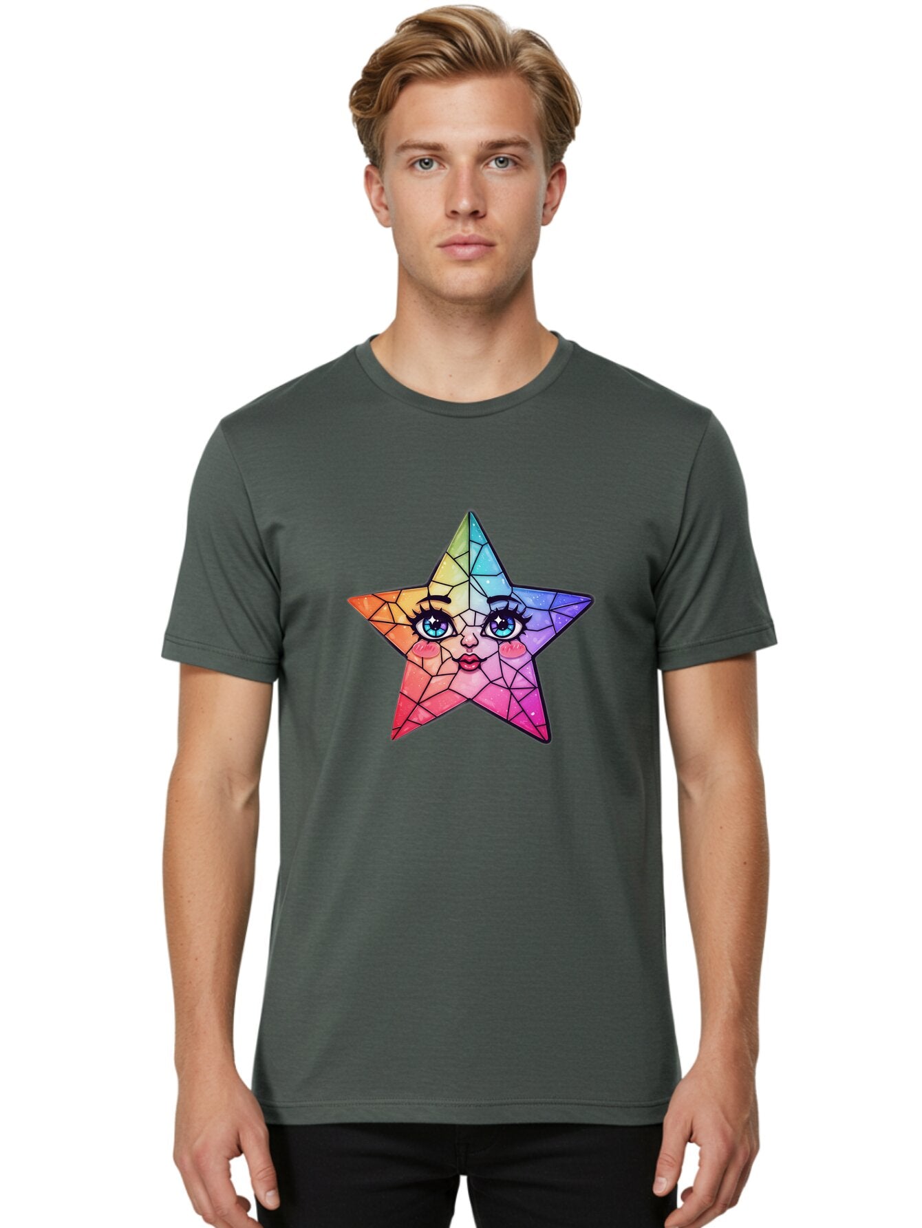 Rainbow-Star Men'S Graphic Tee, 100% Cotton, Comfortable Casual Summer Wear, Machine Washable, Vintage Camera, Old Camera, Antique Camera, Black Camera, Classic Photography, Photography Equipment, Nostalgic Device, Film Camera, Camera Art Ban269 22