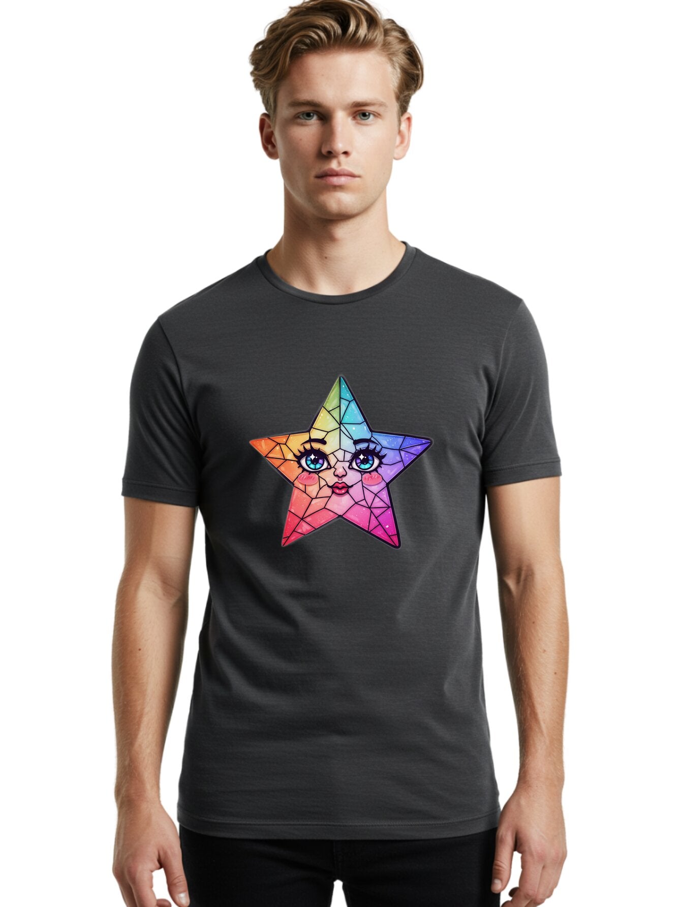 Rainbow-Star Men'S Graphic Tee, 100% Cotton, Comfortable Casual Summer Wear, Machine Washable, Vintage Camera, Old Camera, Antique Camera, Black Camera, Classic Photography, Photography Equipment, Nostalgic Device, Film Camera, Camera Art Ban269 19