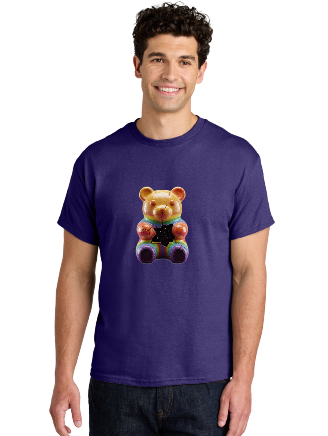 Rainbow-Teddy Men'S Graphic Tee, 100% Cotton, Comfortable Casual Summer Wear, Machine Washable, Vintage Camera, Old Camera, Antique Camera, Black Camera, Classic Photography, Photography Equipment, Nostalgic Device, Film Camera, Camera Art Ban270 30