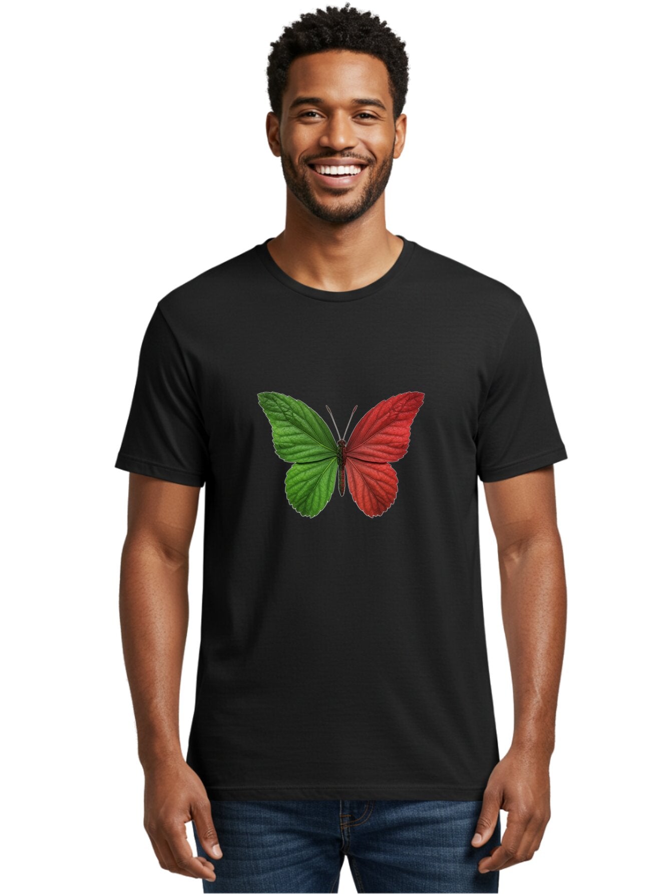 Red-And-Green-Butterfly Men'S Graphic Tee, 100% Cotton, Comfortable Casual Summer Wear, Machine Washable, Vintage Camera, Old Camera, Antique Camera, Black Camera, Classic Photography, Photography Equipment, Nostalgic Device, Film Camera, Ban295 26